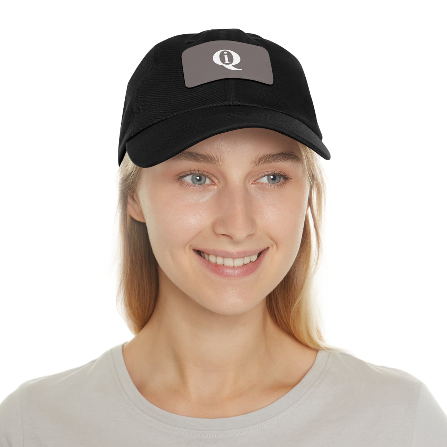 IQ Fashion | Dad Hat with Leather Patch (Rectangle)