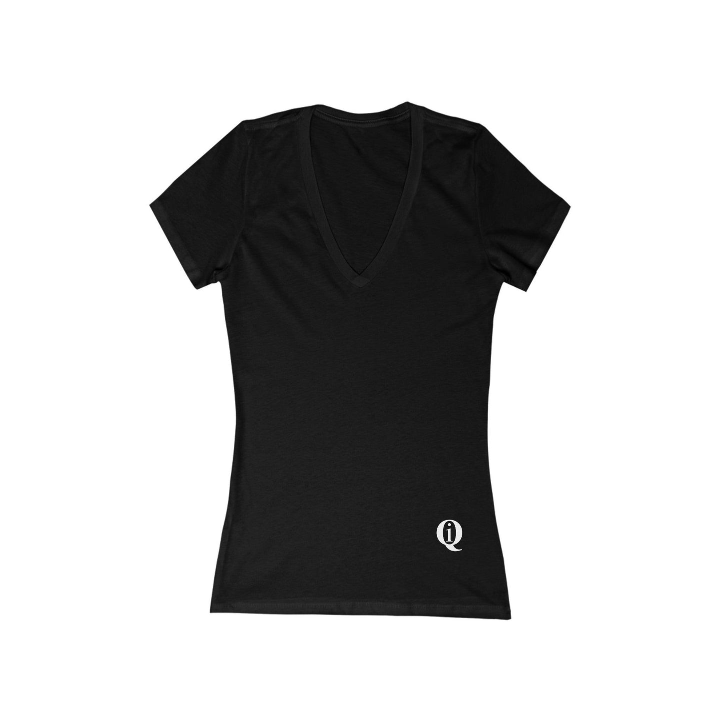 IQ Fashion | Women's Jersey Short Sleeve Deep V-Neck Tee