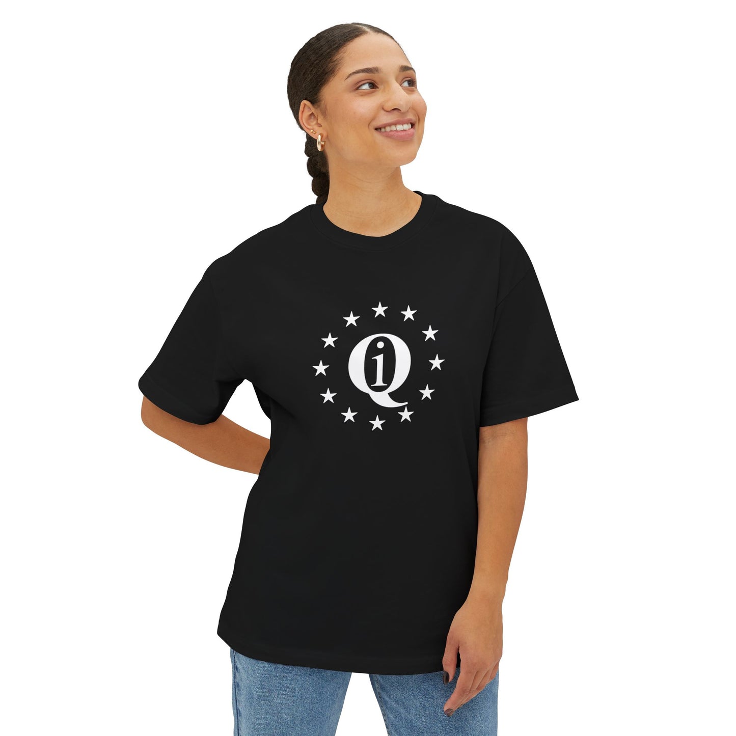 Unisex Oversized Boxy Tee - Informative Star Design T-Shirt