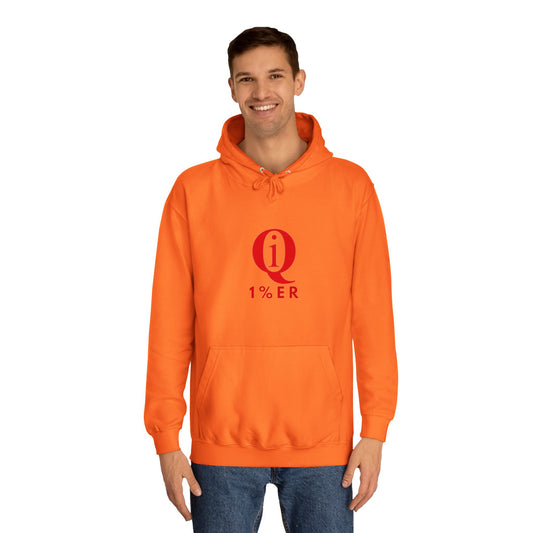 Unisex Orange College Hoodie - 1% ER Graphic Sweatshirt for Students