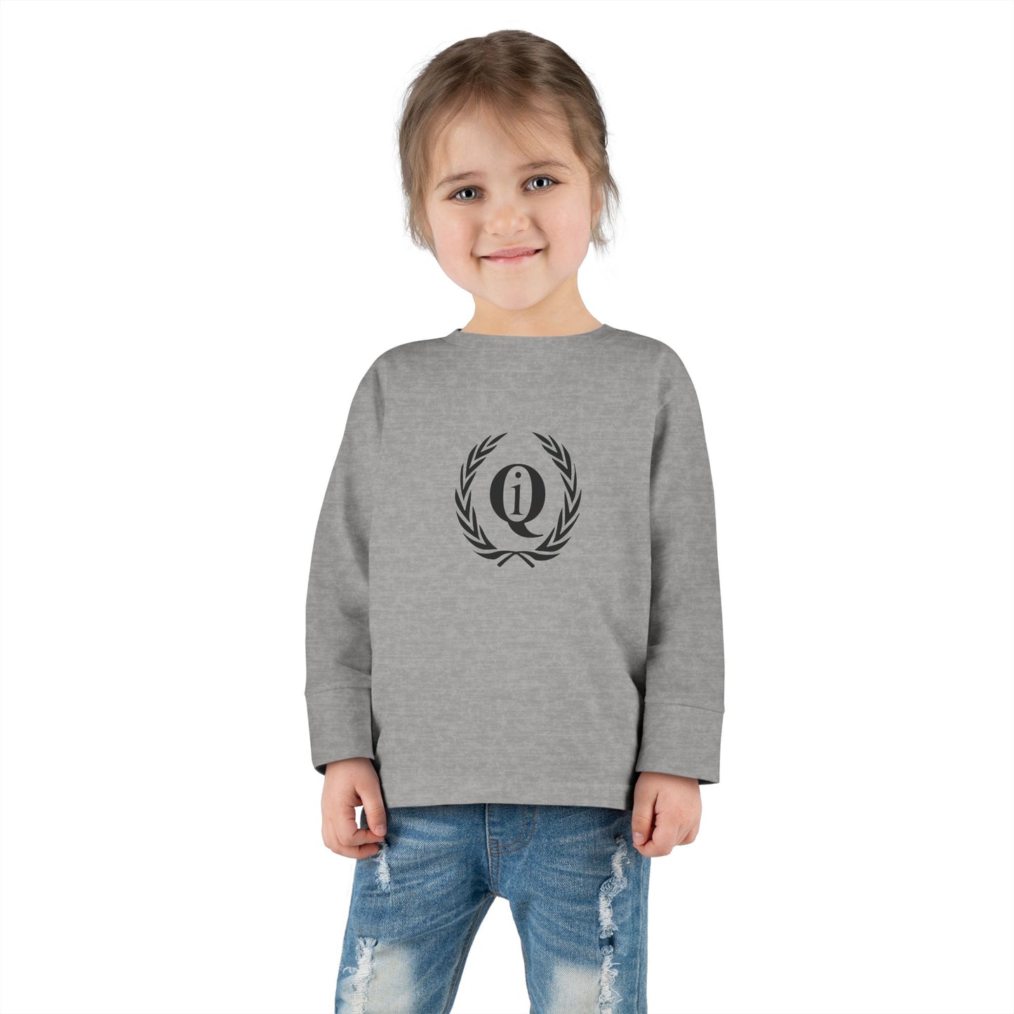 Toddler Long Sleeve Tee with Elegant Laurel Design