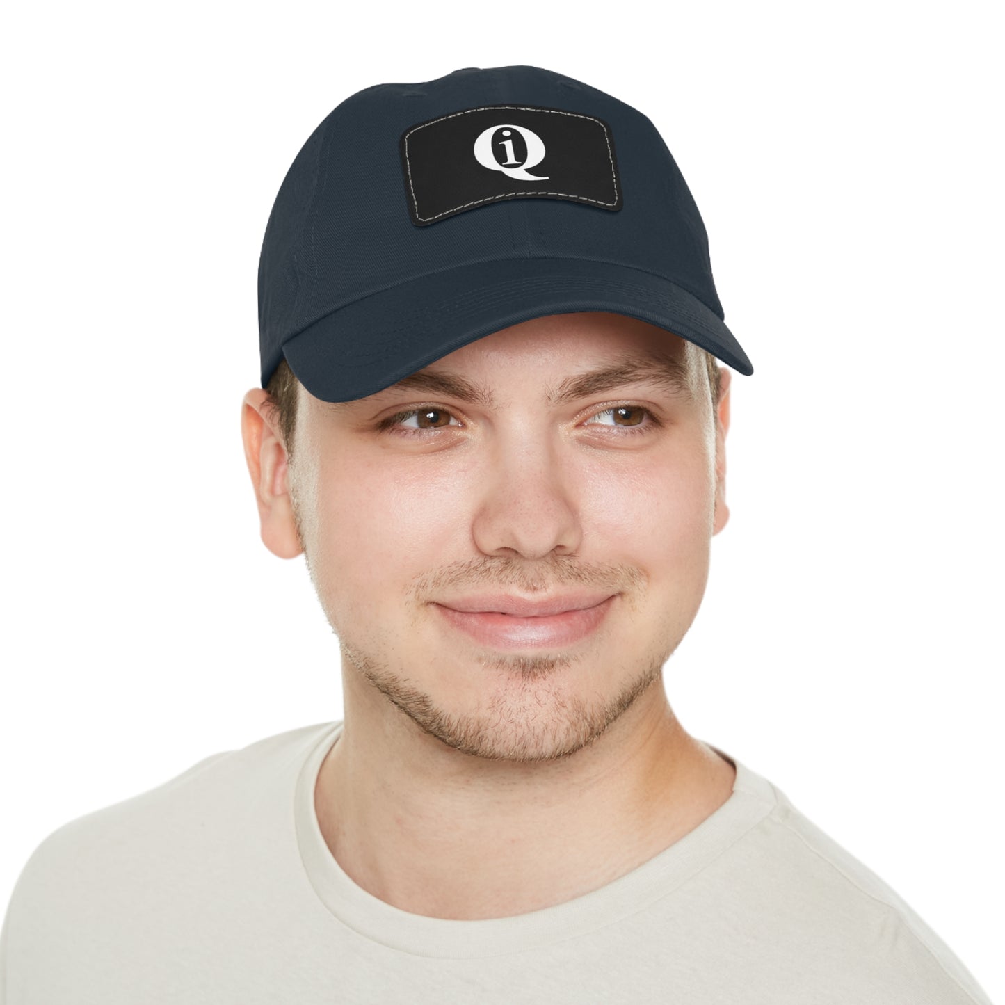 IQ Fashion | Dad Hat with Leather Patch (Rectangle)