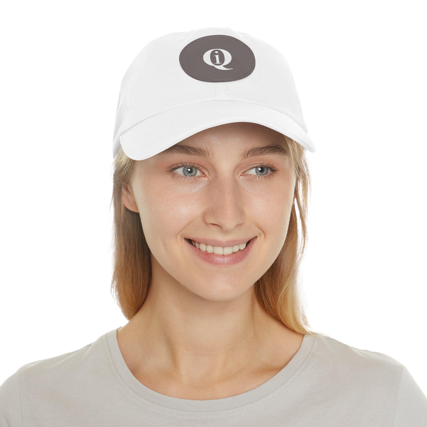 IQ Fashion | Dad Hat with Leather Patch (Round)