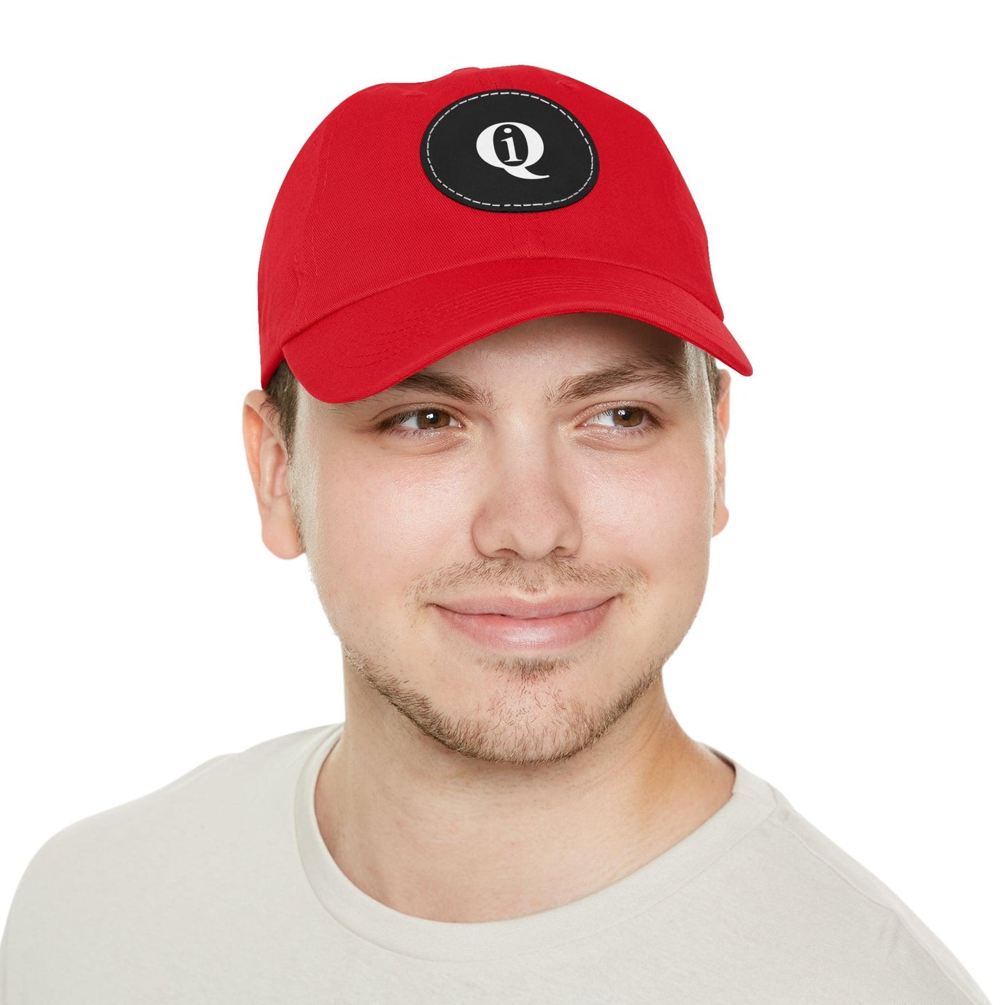 IQ Fashion | Dad Hat with Leather Patch (Round)