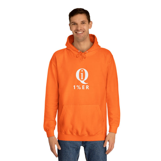 Unisex Orange College Hoodie - 1% ER Graphic Sweatshirt for Students