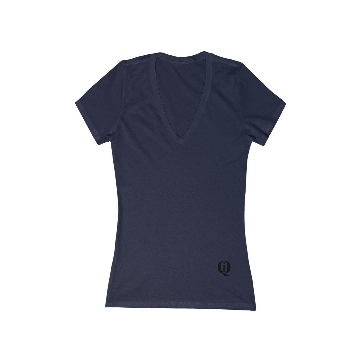 IQ Fashion | Women's Jersey Short Sleeve Deep V-Neck Tee