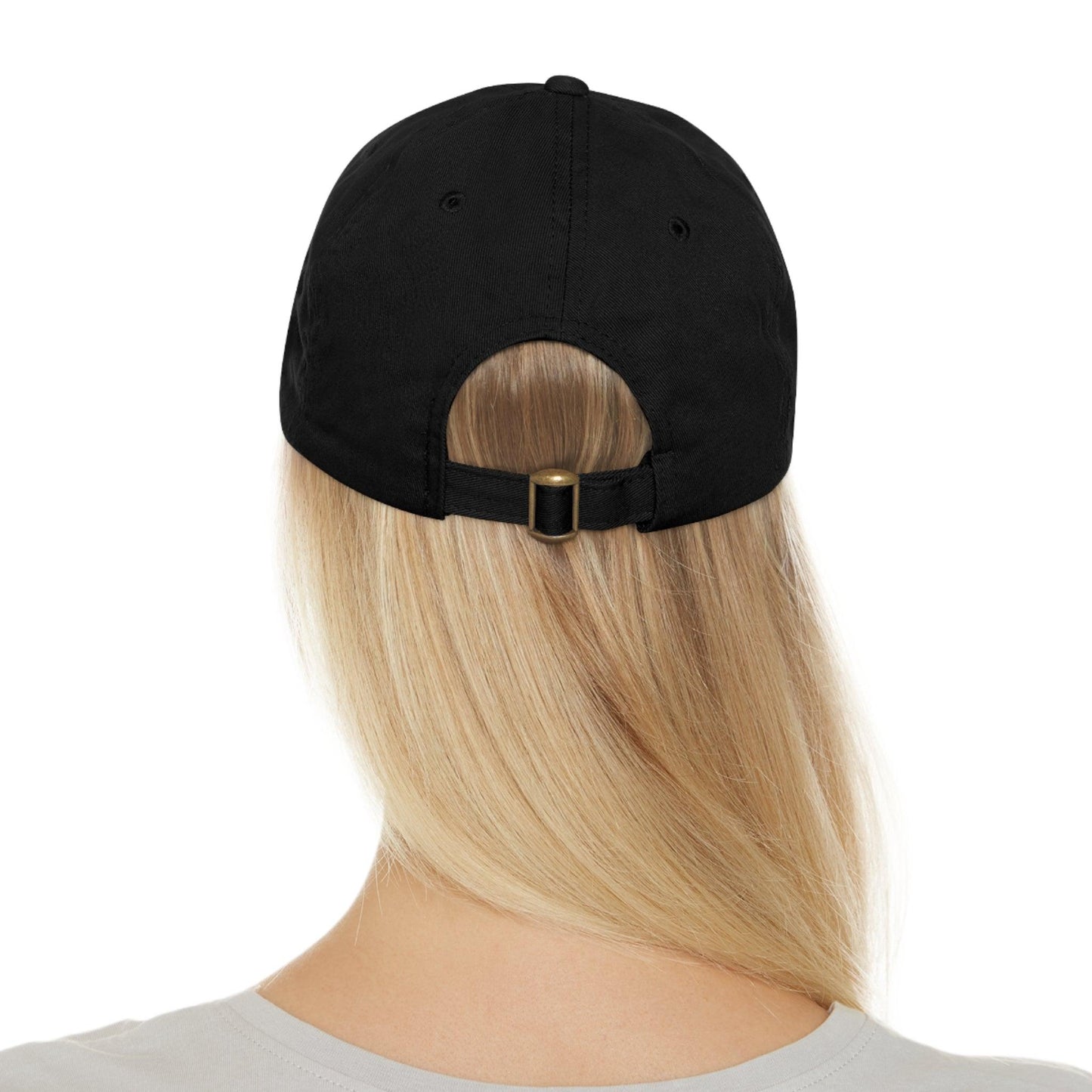 IQ Fashion | Dad Hat with Leather Patch (Round)