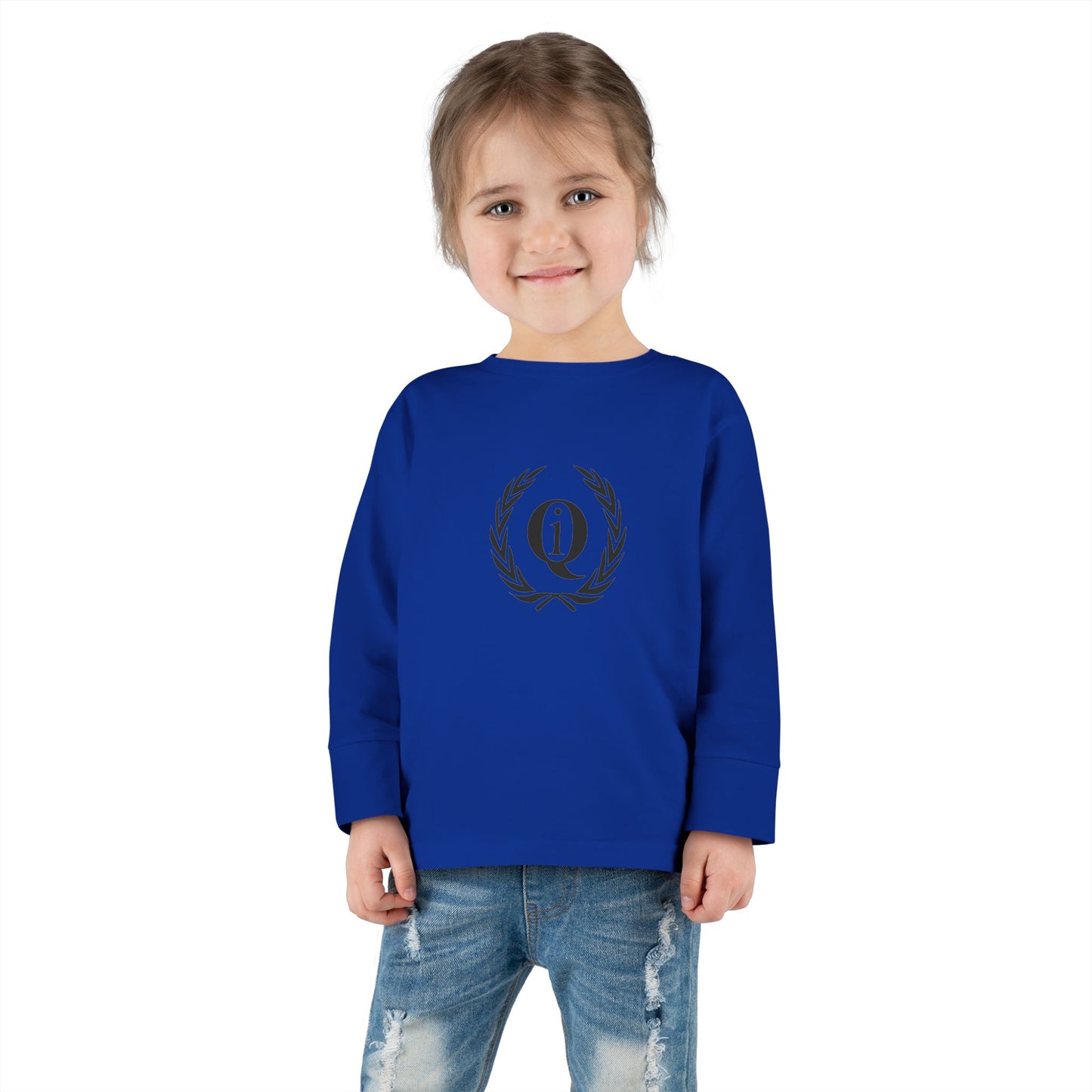 Toddler Long Sleeve Tee with Elegant Laurel Design