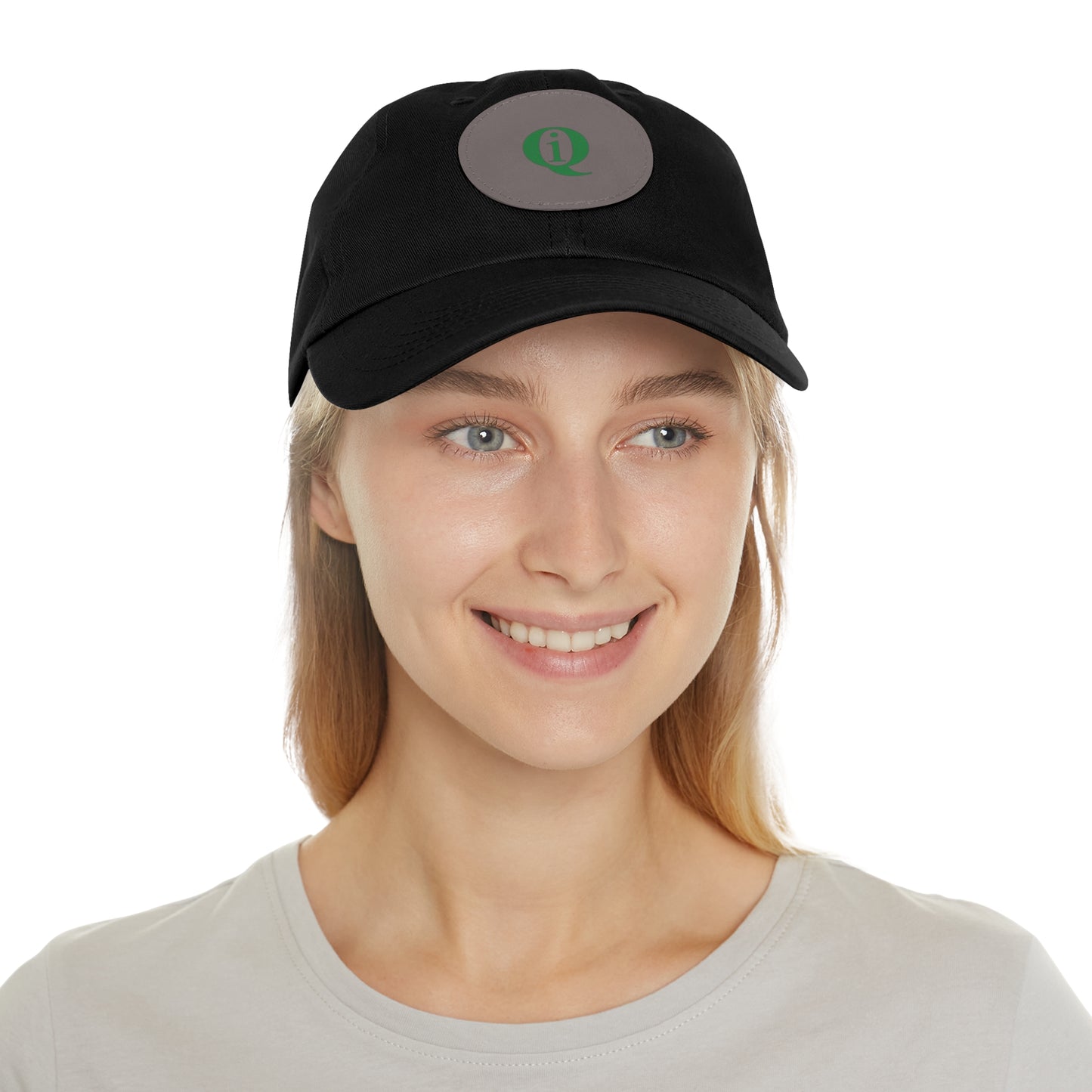 IQ Fashion | Dad Hat with Leather Patch (Round)