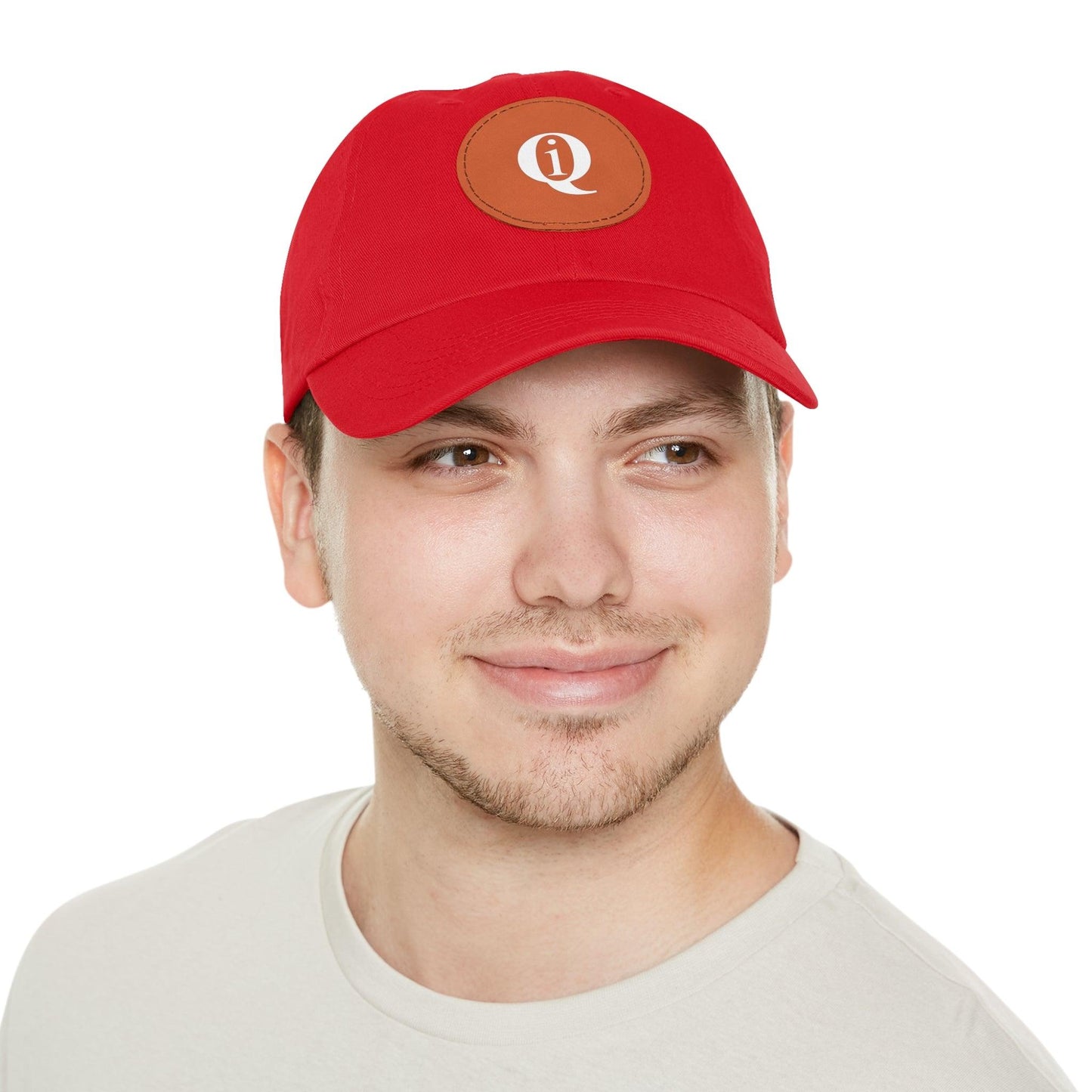 IQ Fashion | Dad Hat with Leather Patch (Round)