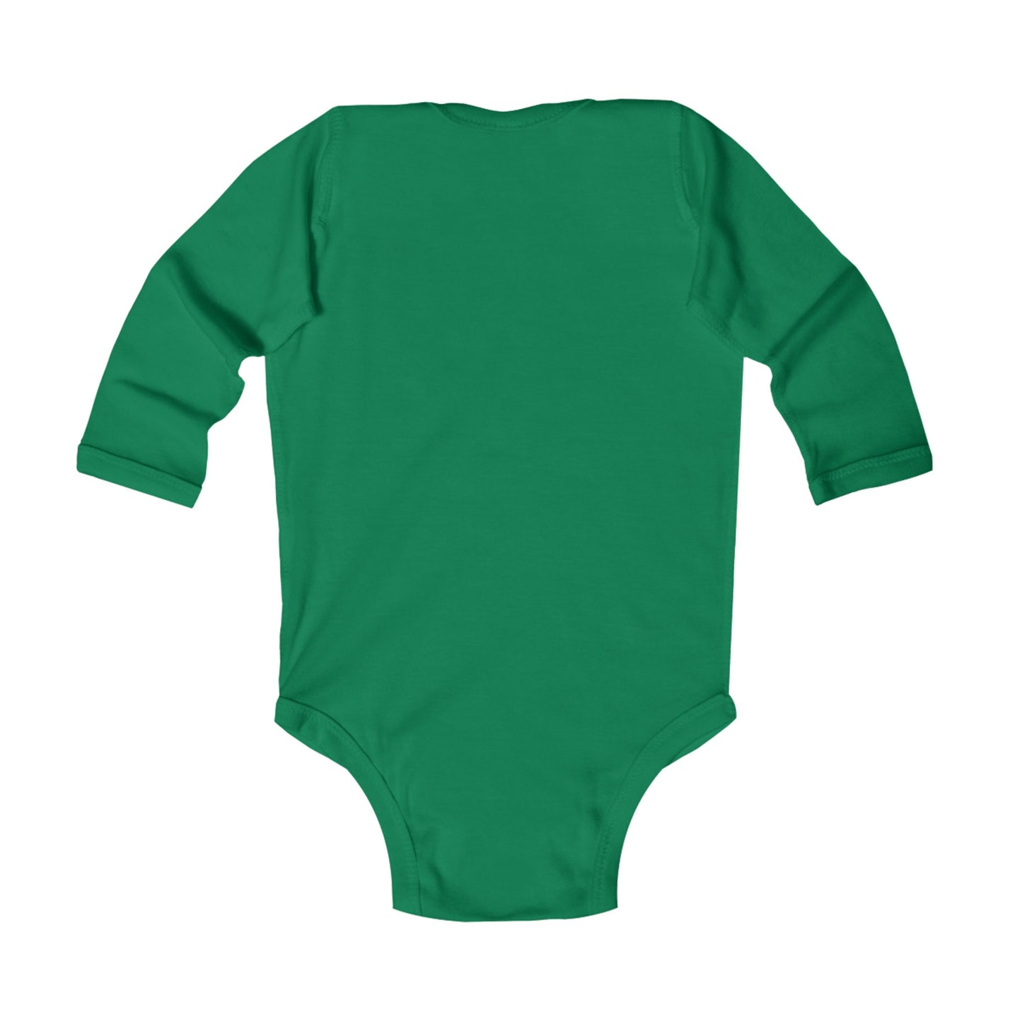 Cool Green Infant Long Sleeve Bodysuit with Laurel Design