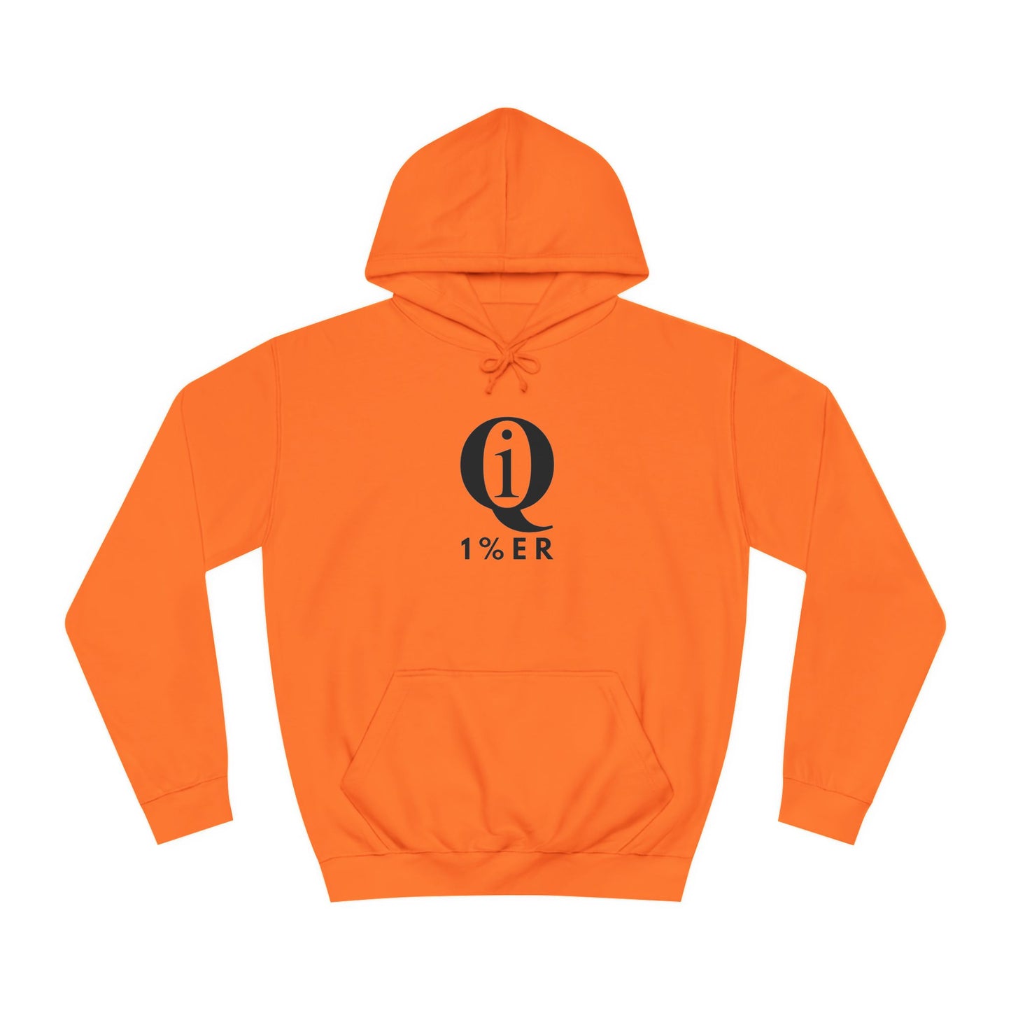 Unisex Orange College Hoodie - 1% ER Graphic Sweatshirt for Students