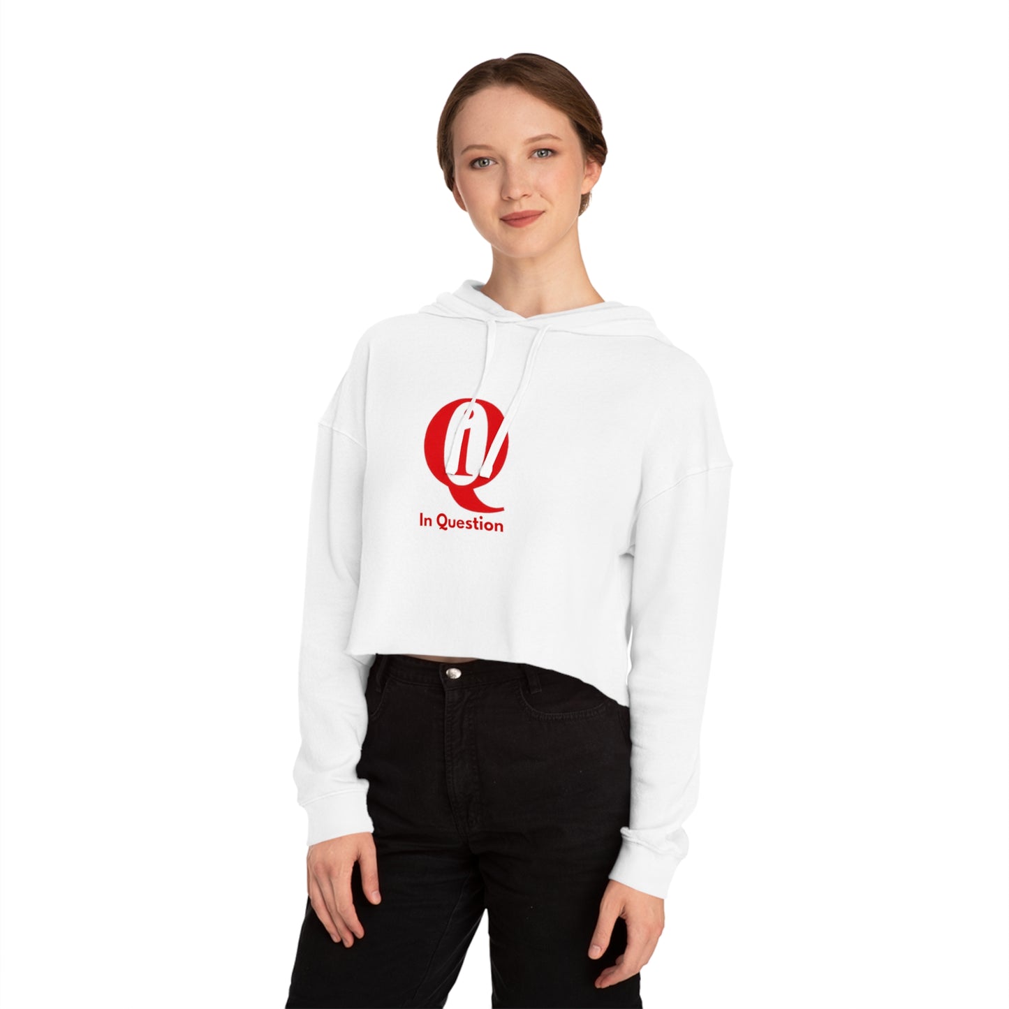 Women’s Cropped Hoodie with 'Q 1% ER' Design - Trendy & Stylish Casual Wear