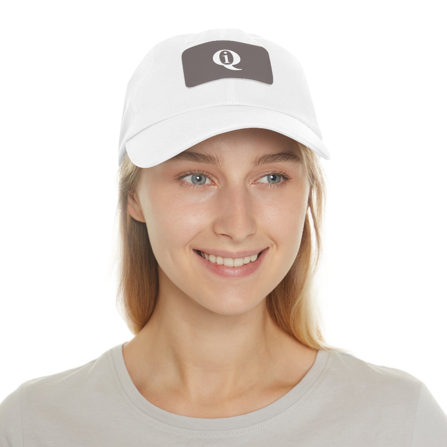 IQ Fashion | Dad Hat with Leather Patch (Rectangle)