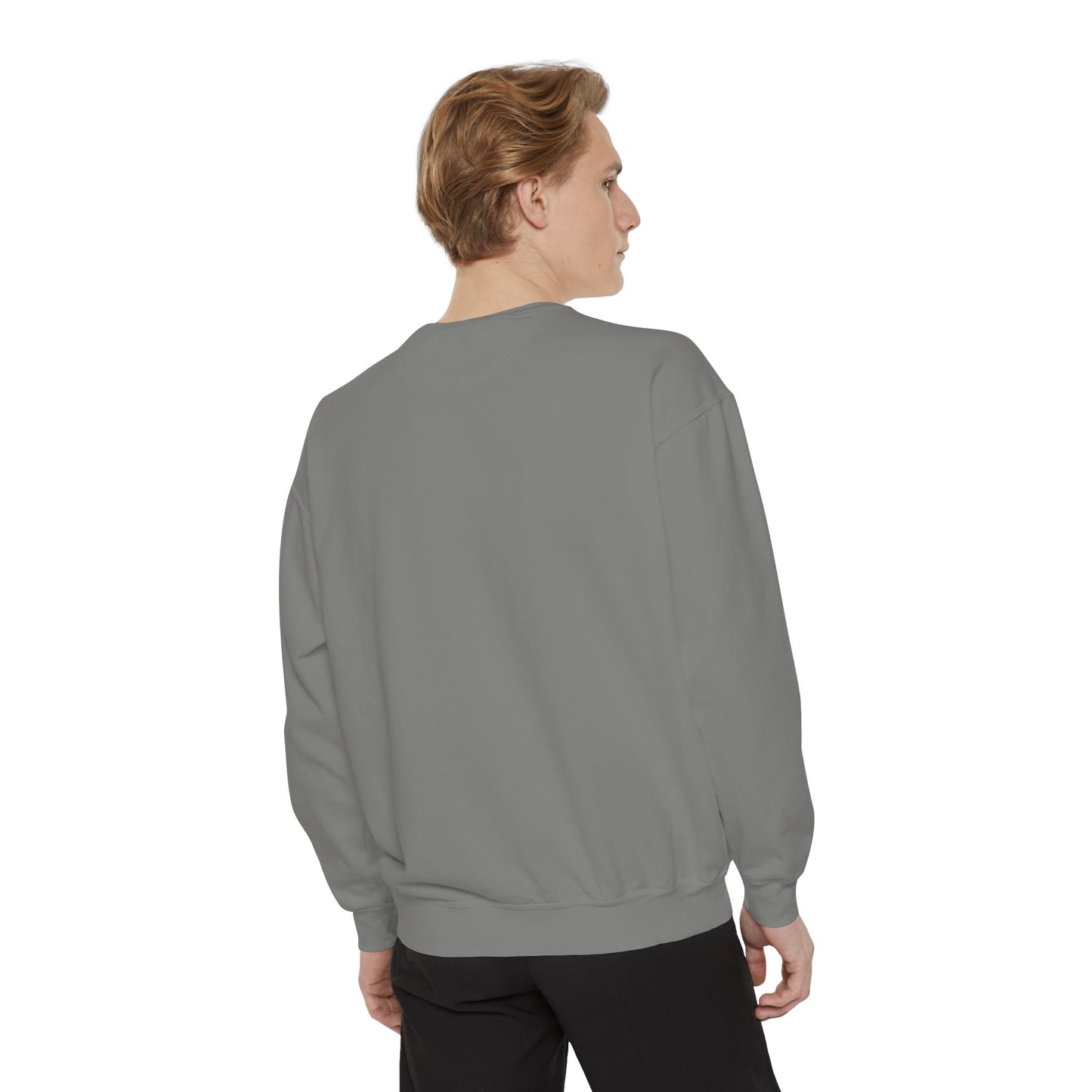 Unisex Garment-Dyed Sweatshirt with Green Laurel Design