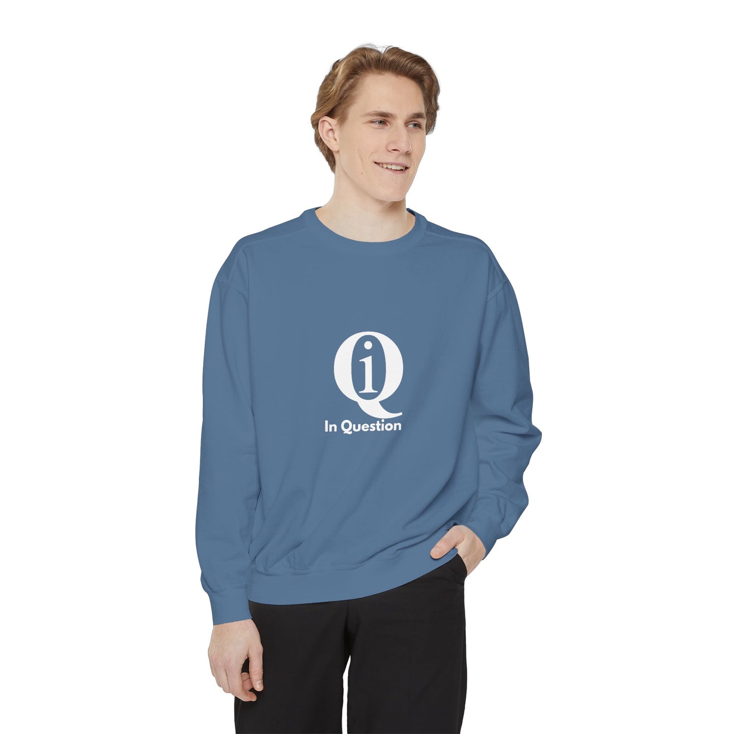 Unisex Garment-Dyed Sweatshirt with Green Laurel Design