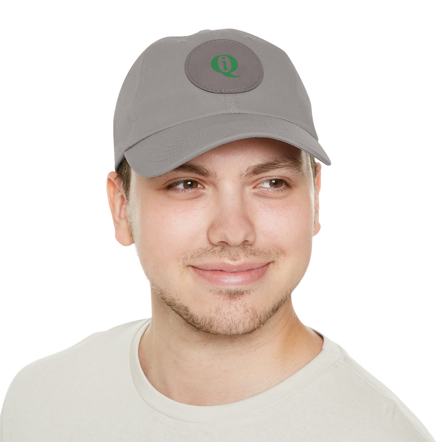 IQ Fashion | Dad Hat with Leather Patch (Round)