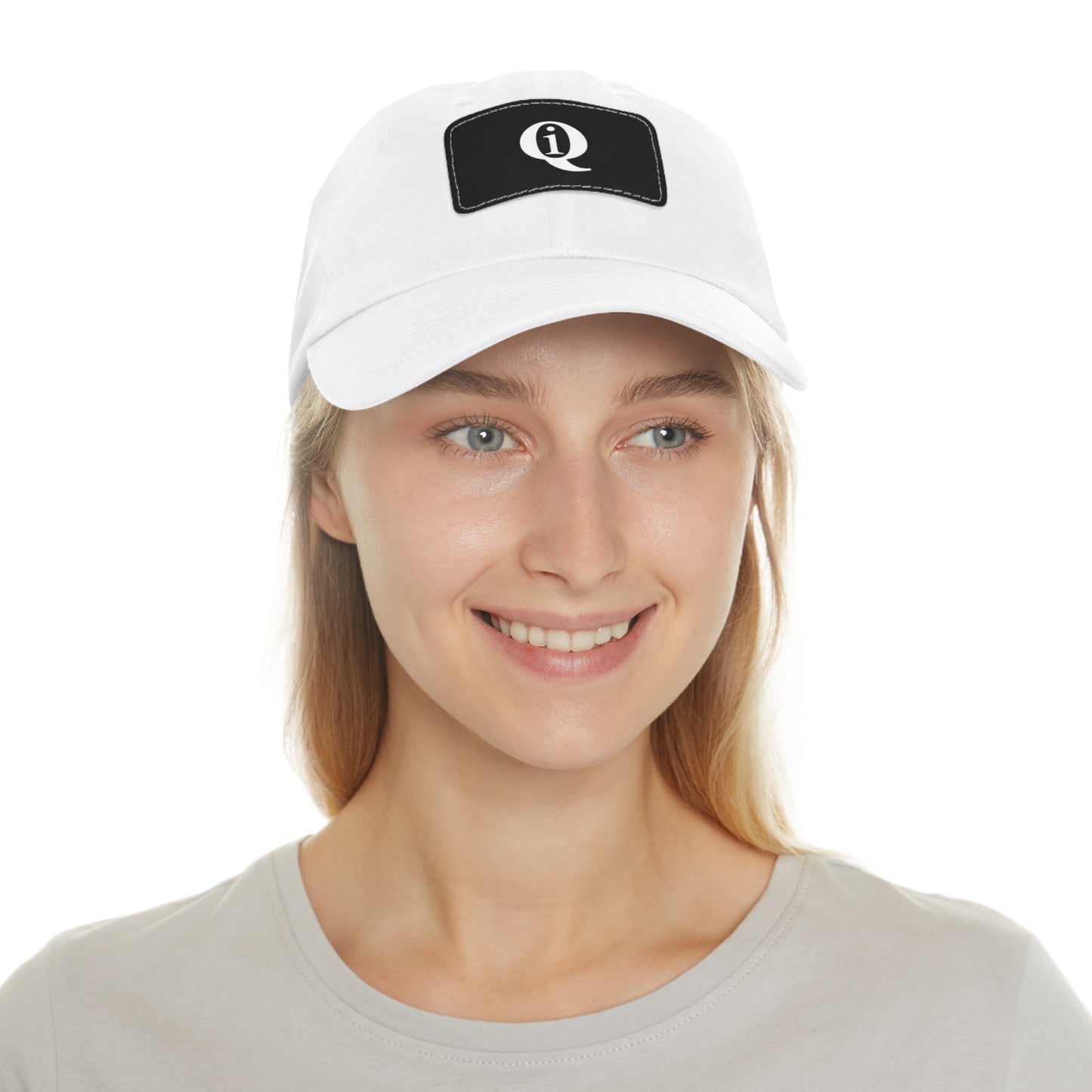 IQ Fashion | Dad Hat with Leather Patch (Rectangle)