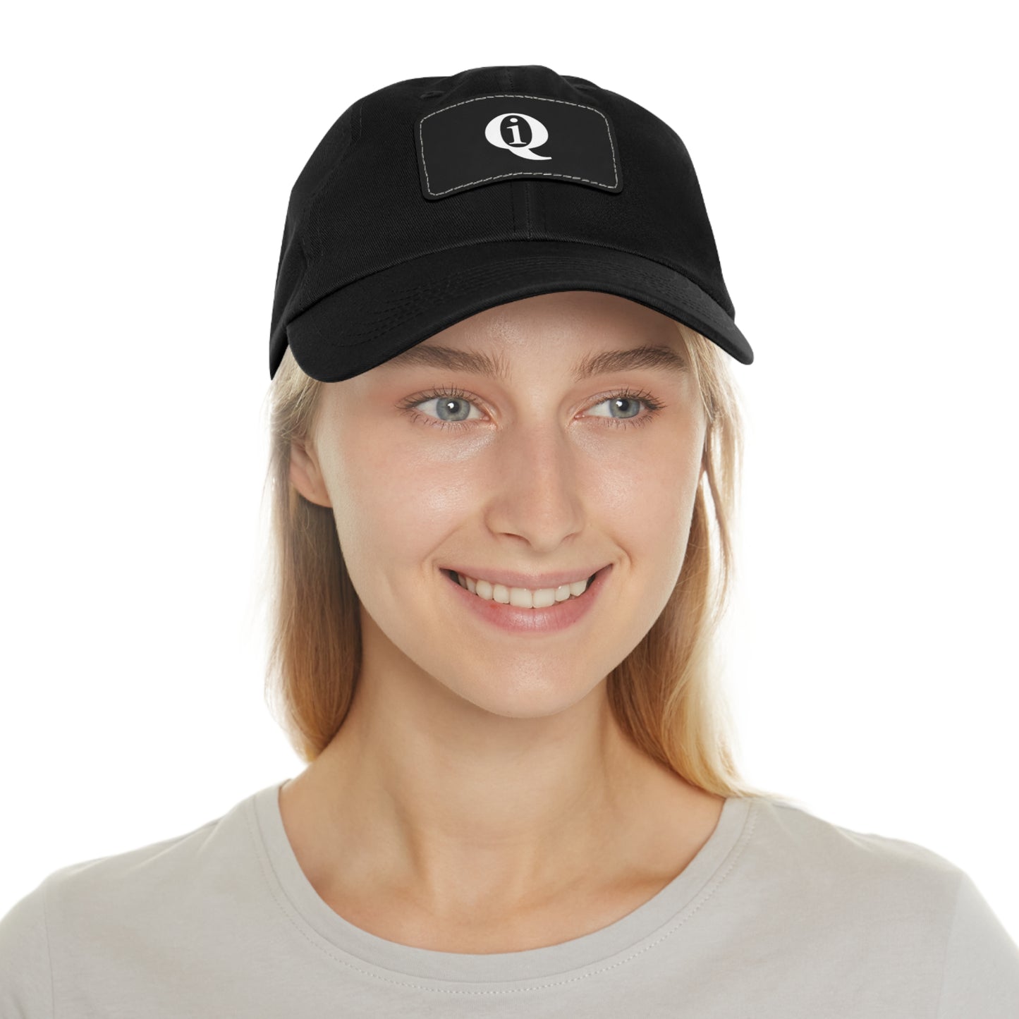 IQ Fashion | Dad Hat with Leather Patch (Rectangle)