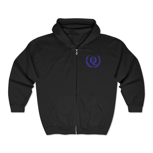 Unisex Full Zip Hoodie with Laurel Wreath - Cozy & Stylish