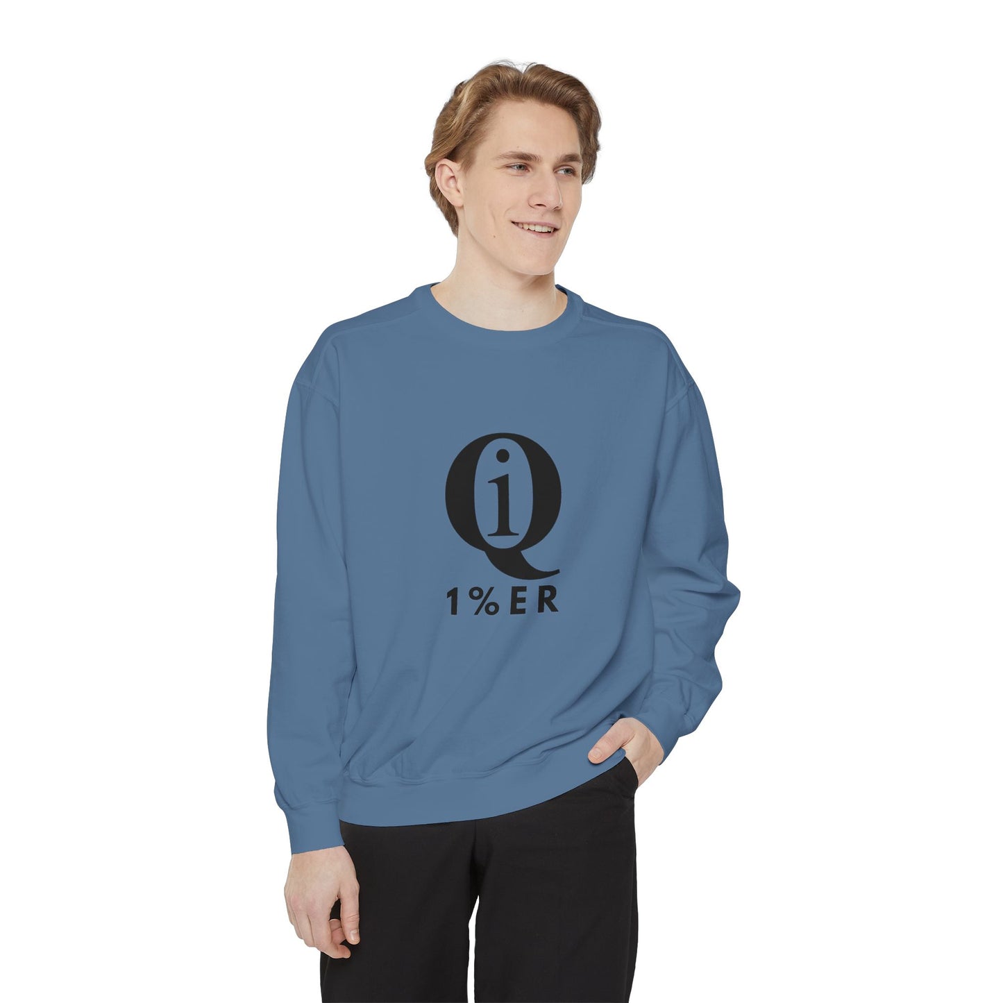 Unisex Garment-Dyed Sweatshirt with Green Laurel Design