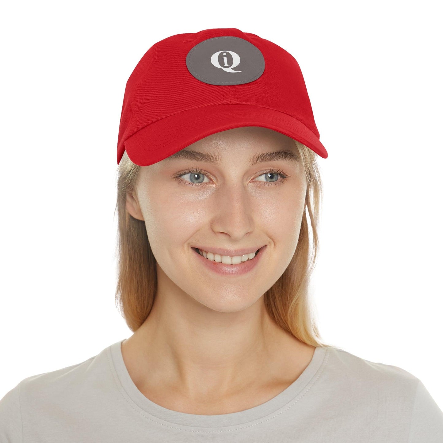 IQ Fashion | Dad Hat with Leather Patch (Round)