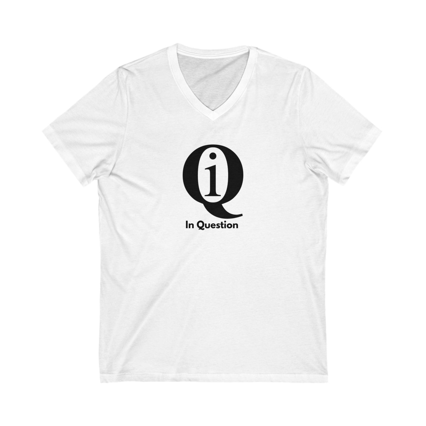 Unisex V-Neck Tee with Laurel and Initial Design - Casual Style for Everyday Wear