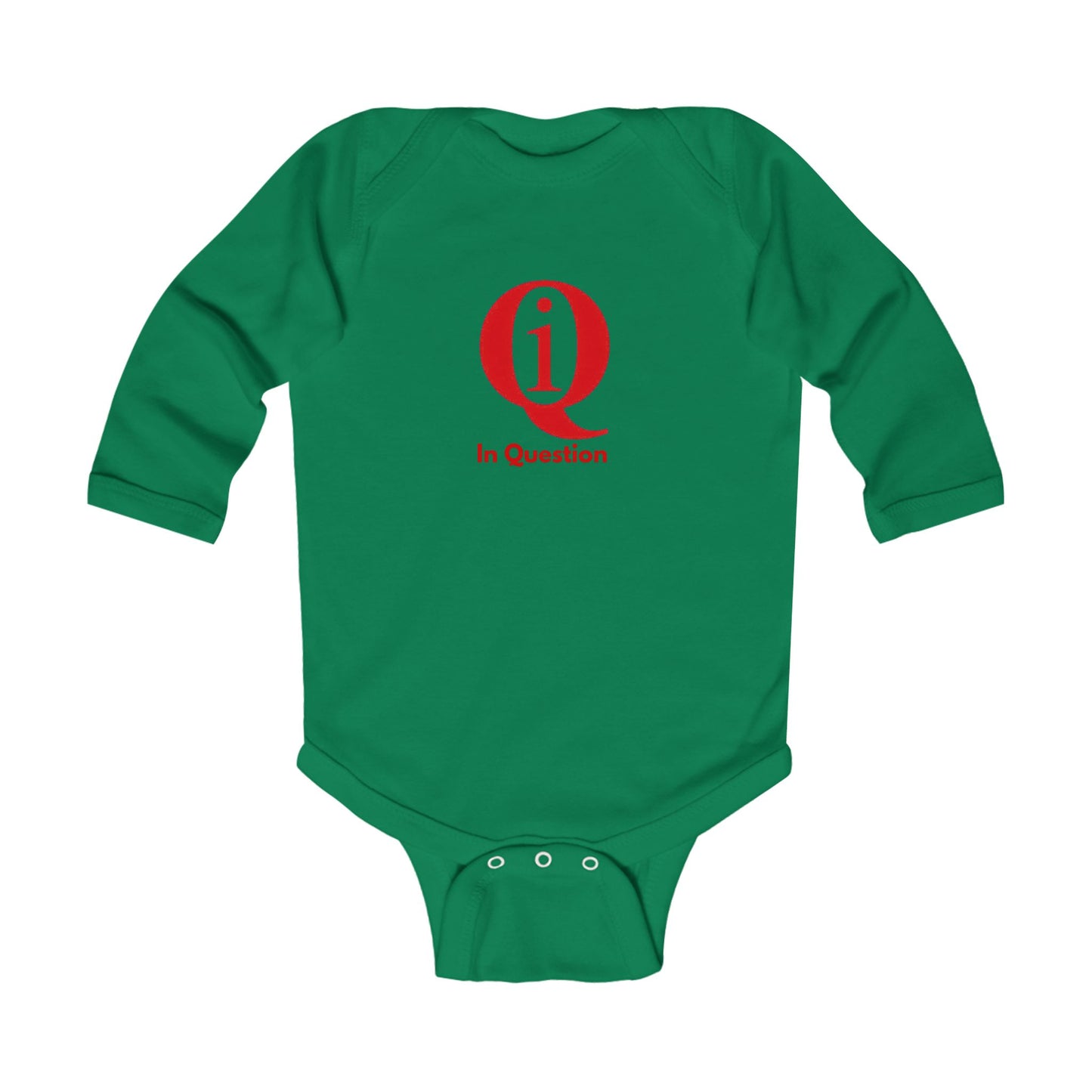 Cool Green Infant Long Sleeve Bodysuit with Laurel Design