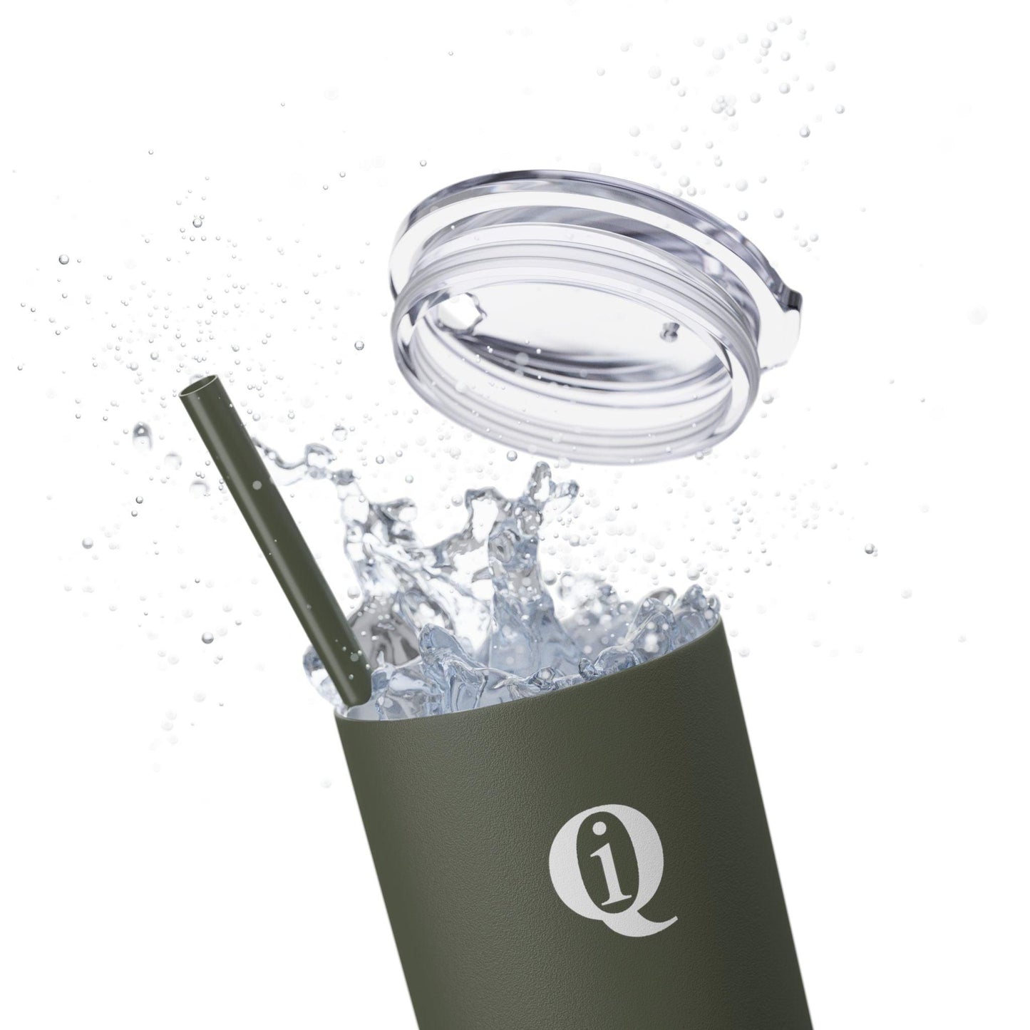 IQ Fashion | Skinny Tumbler with Straw, 20oz