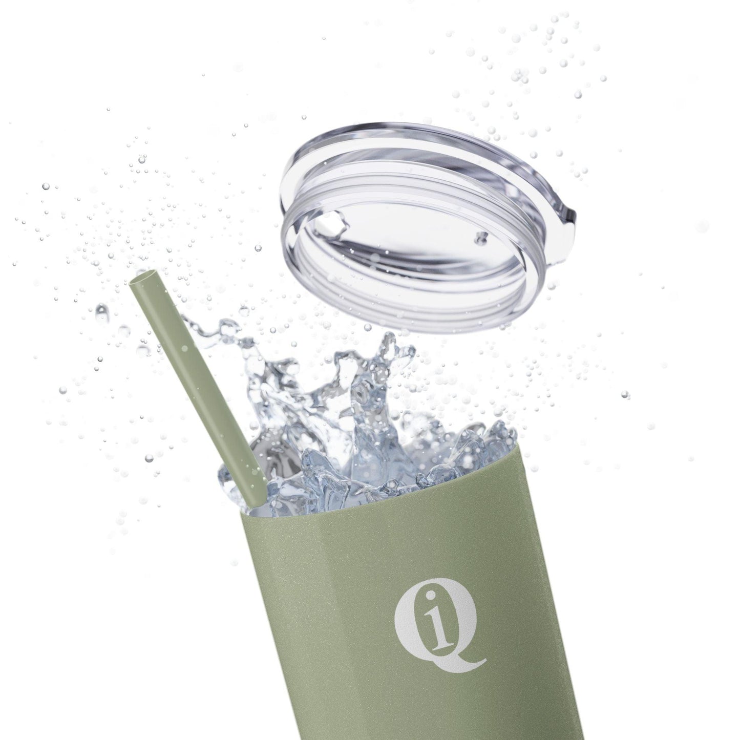 IQ Fashion | Skinny Tumbler with Straw, 20oz