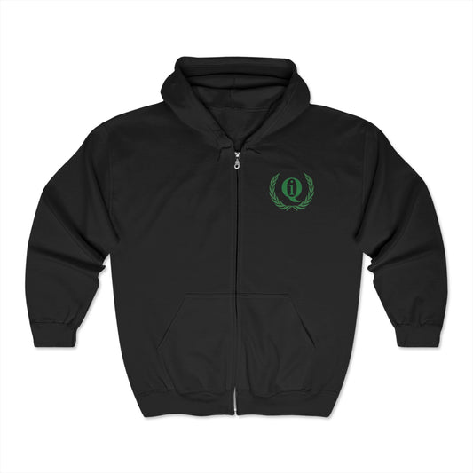 Unisex Full Zip Hoodie with Laurel Wreath - Cozy & Stylish