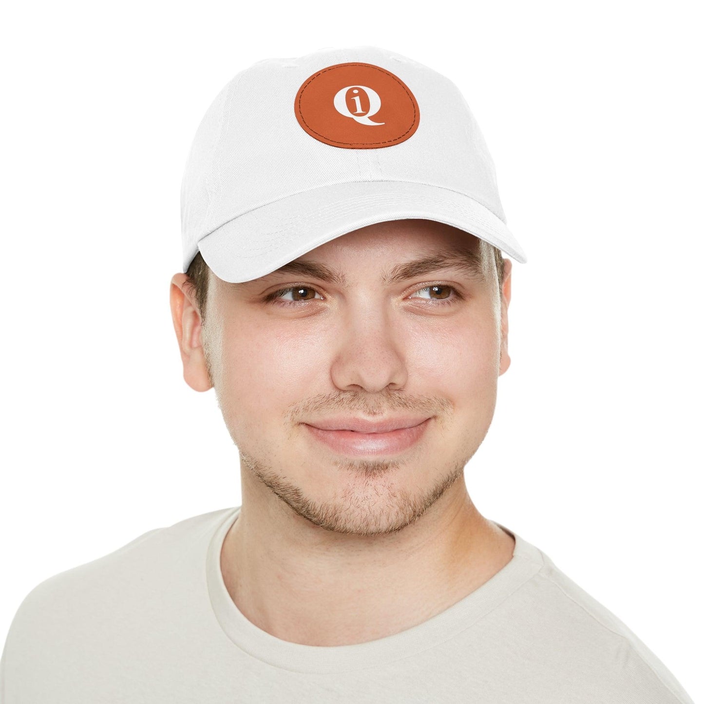 IQ Fashion | Dad Hat with Leather Patch (Round)