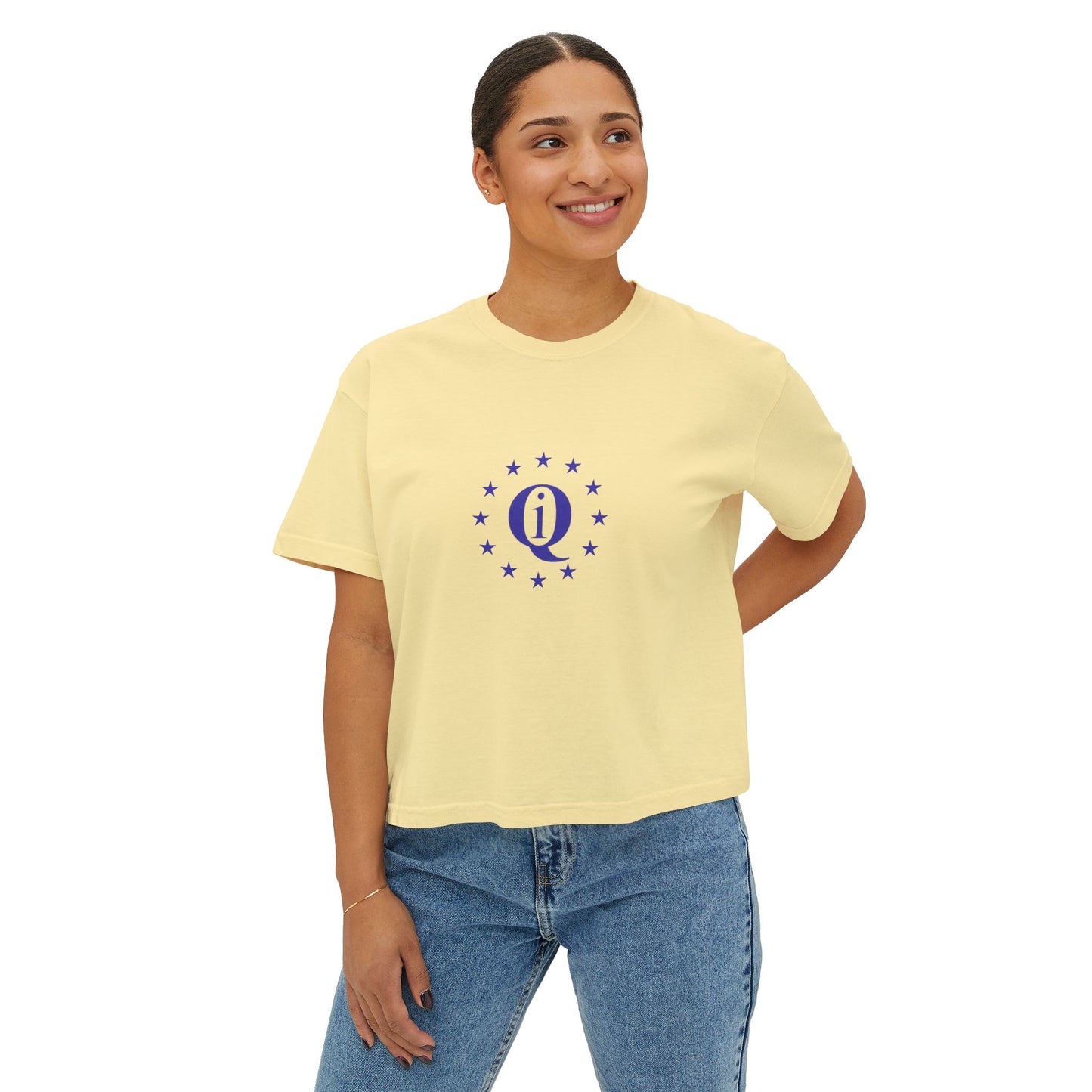 Women's Boxy Tee - Inspirational Graphic Tee with Laurel Design