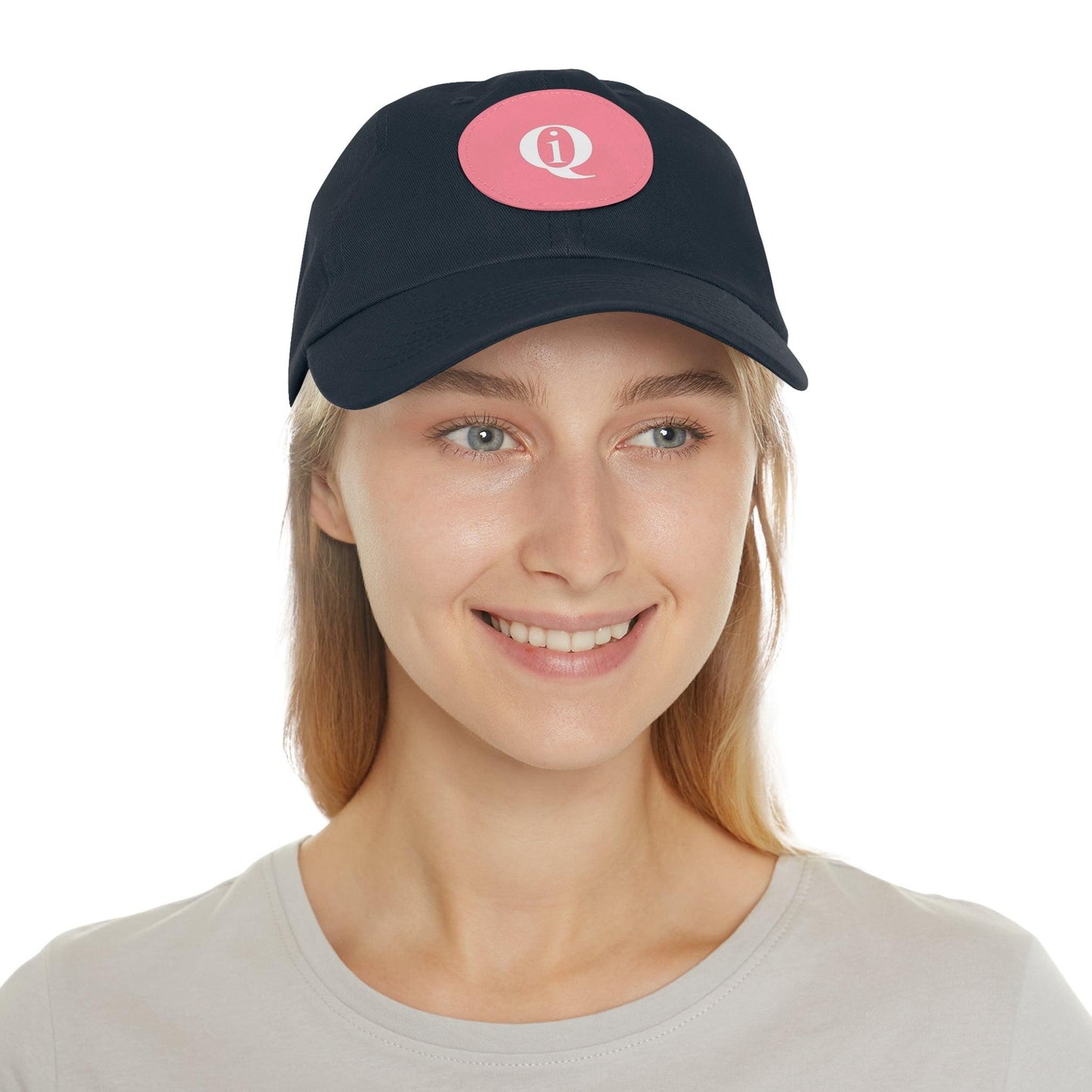 IQ Fashion | Dad Hat with Leather Patch (Round)