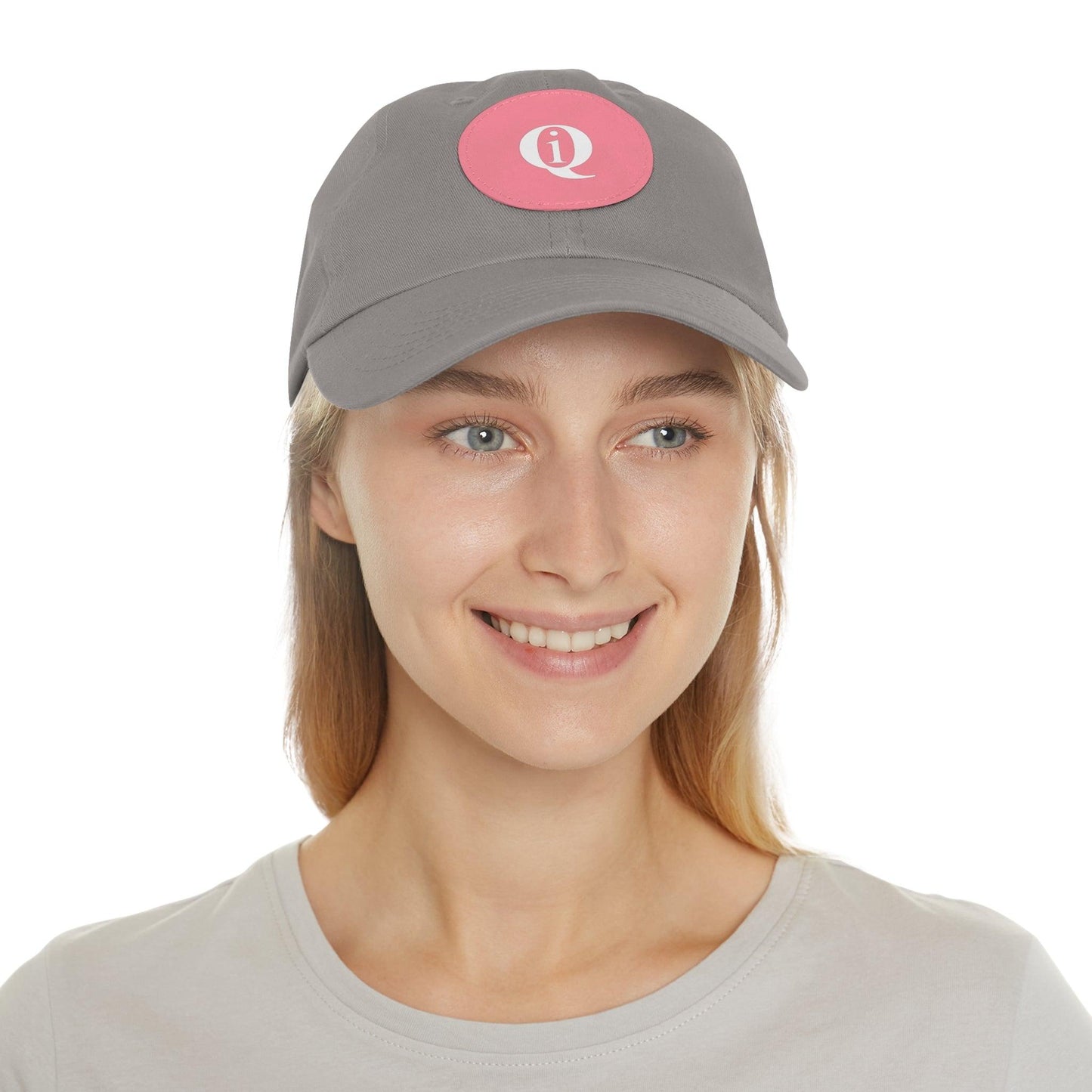 IQ Fashion | Dad Hat with Leather Patch (Round)