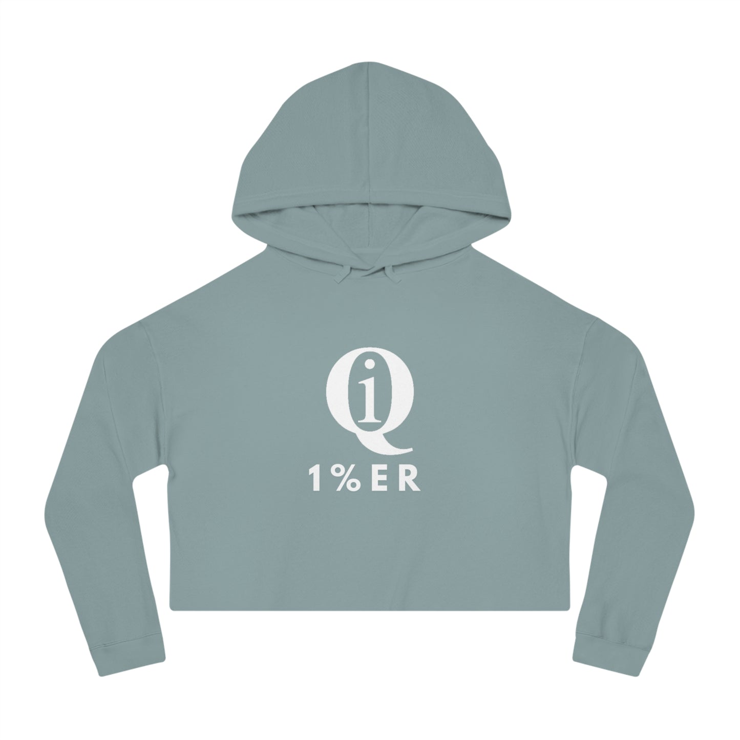 Women’s Cropped Hoodie with 'Q 1% ER' Design - Trendy & Stylish Casual Wear