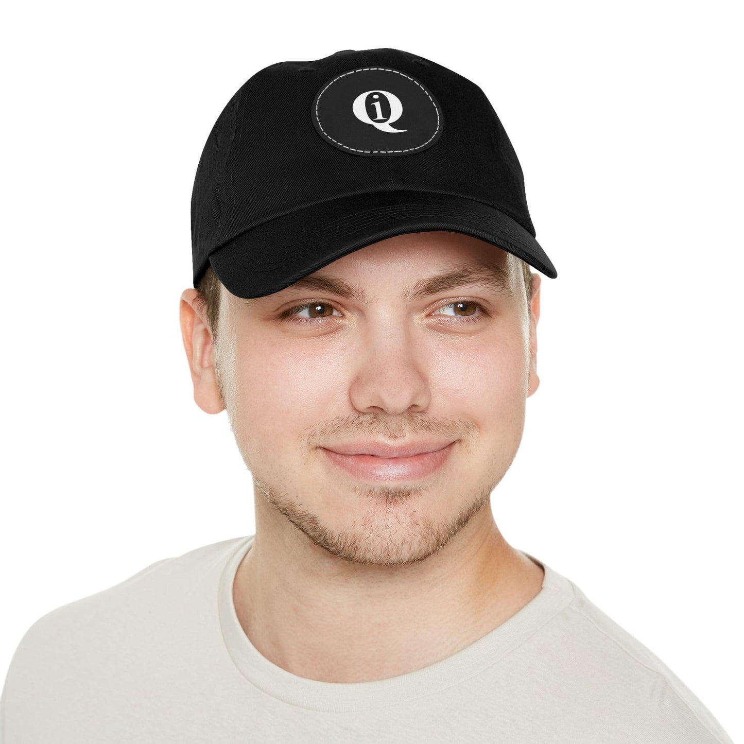 IQ Fashion | Dad Hat with Leather Patch (Round)