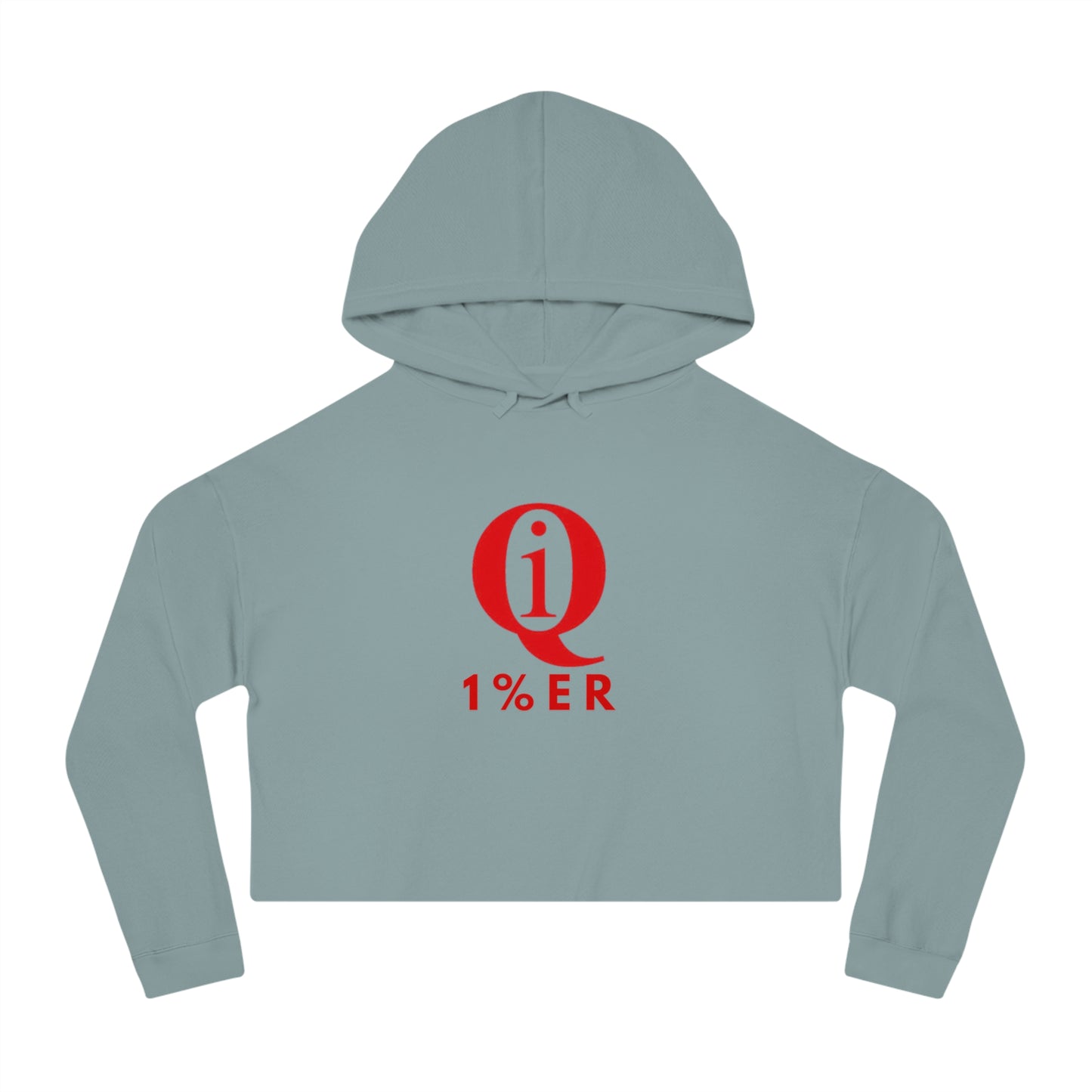 Women’s Cropped Hoodie with 'Q 1% ER' Design - Trendy & Stylish Casual Wear