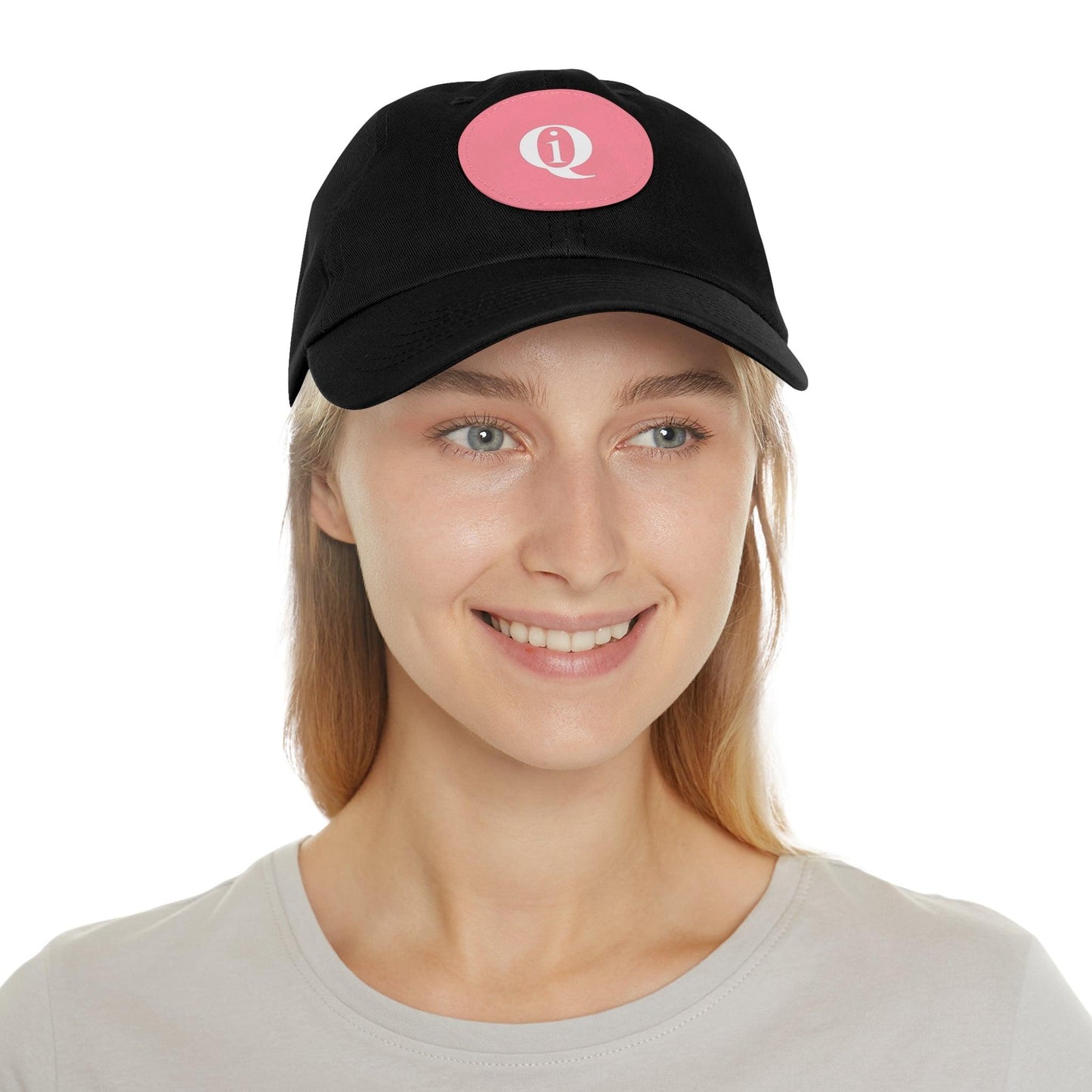 IQ Fashion | Dad Hat with Leather Patch (Round)