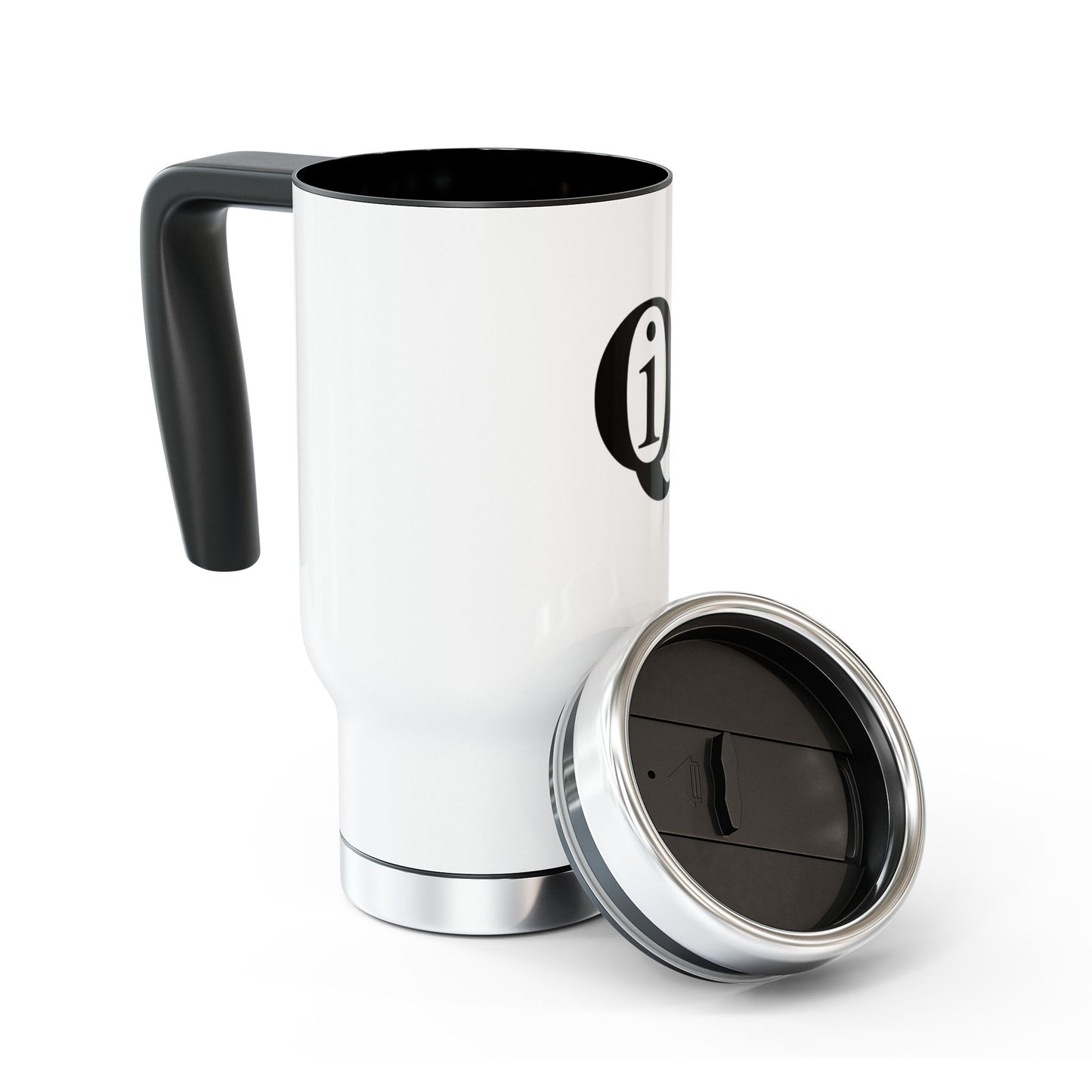 IQ Fashion | Stainless Steel Travel Mug with Handle, 14oz