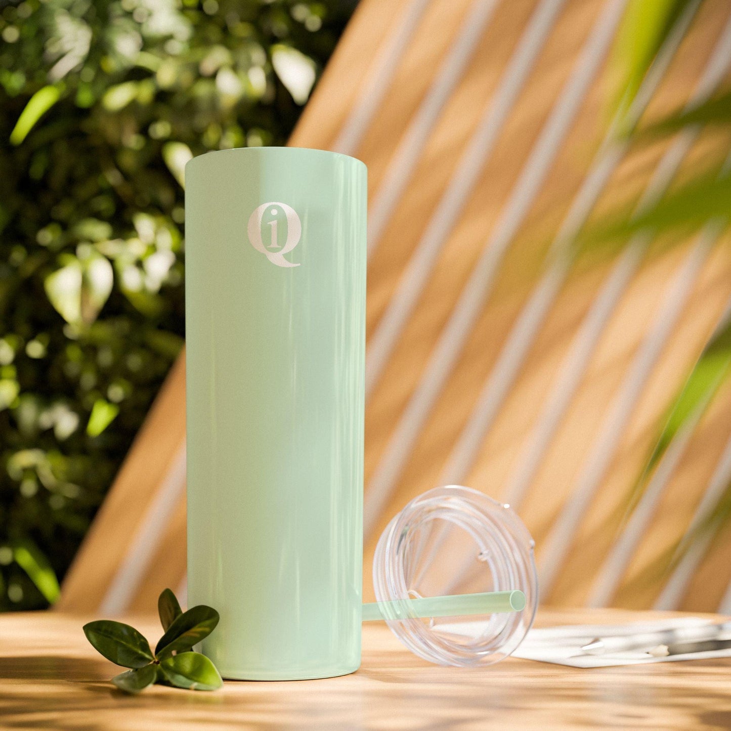 IQ Fashion | Skinny Tumbler with Straw, 20oz