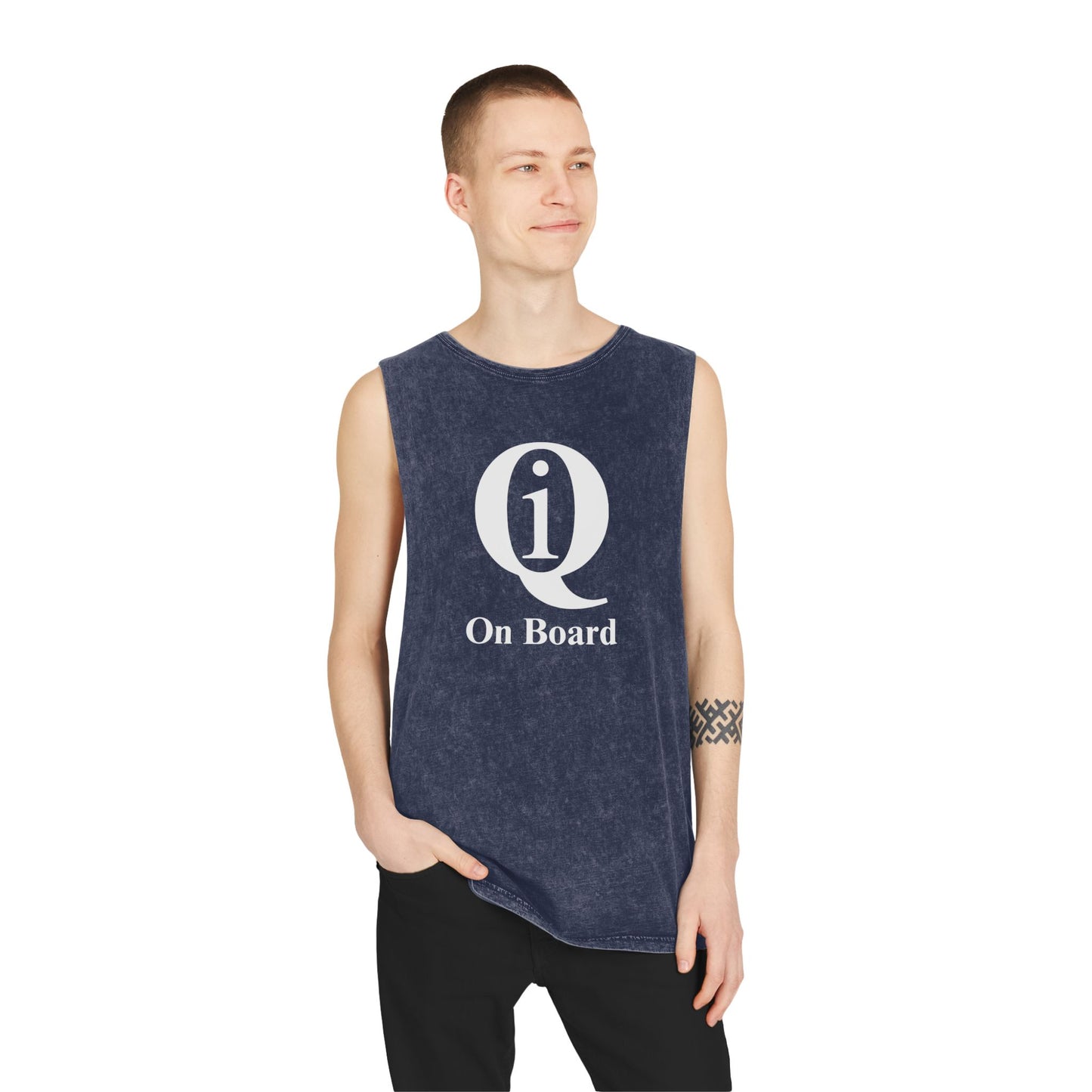 Unisex Stonewash Tank Top - Casual Summer Tee with 'On Board' Design