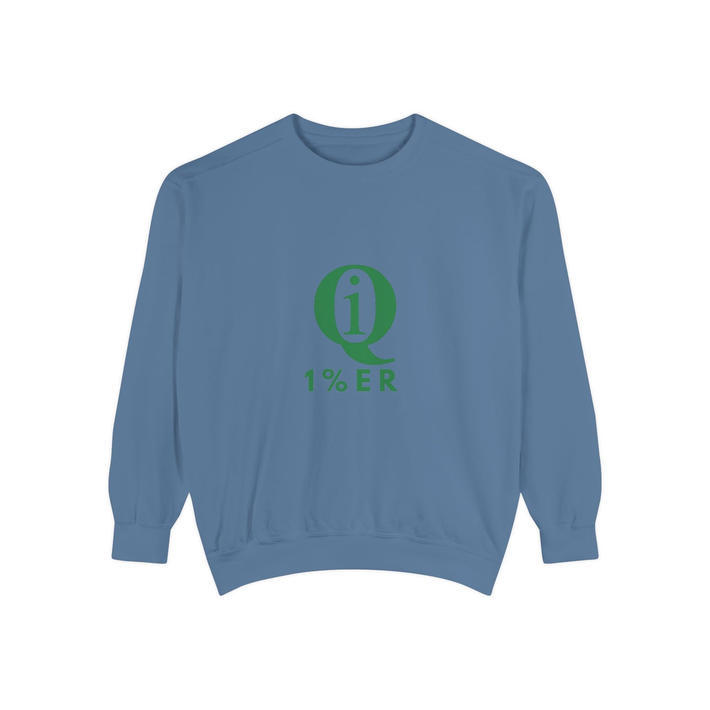 Unisex Garment-Dyed Sweatshirt with Green Laurel Design