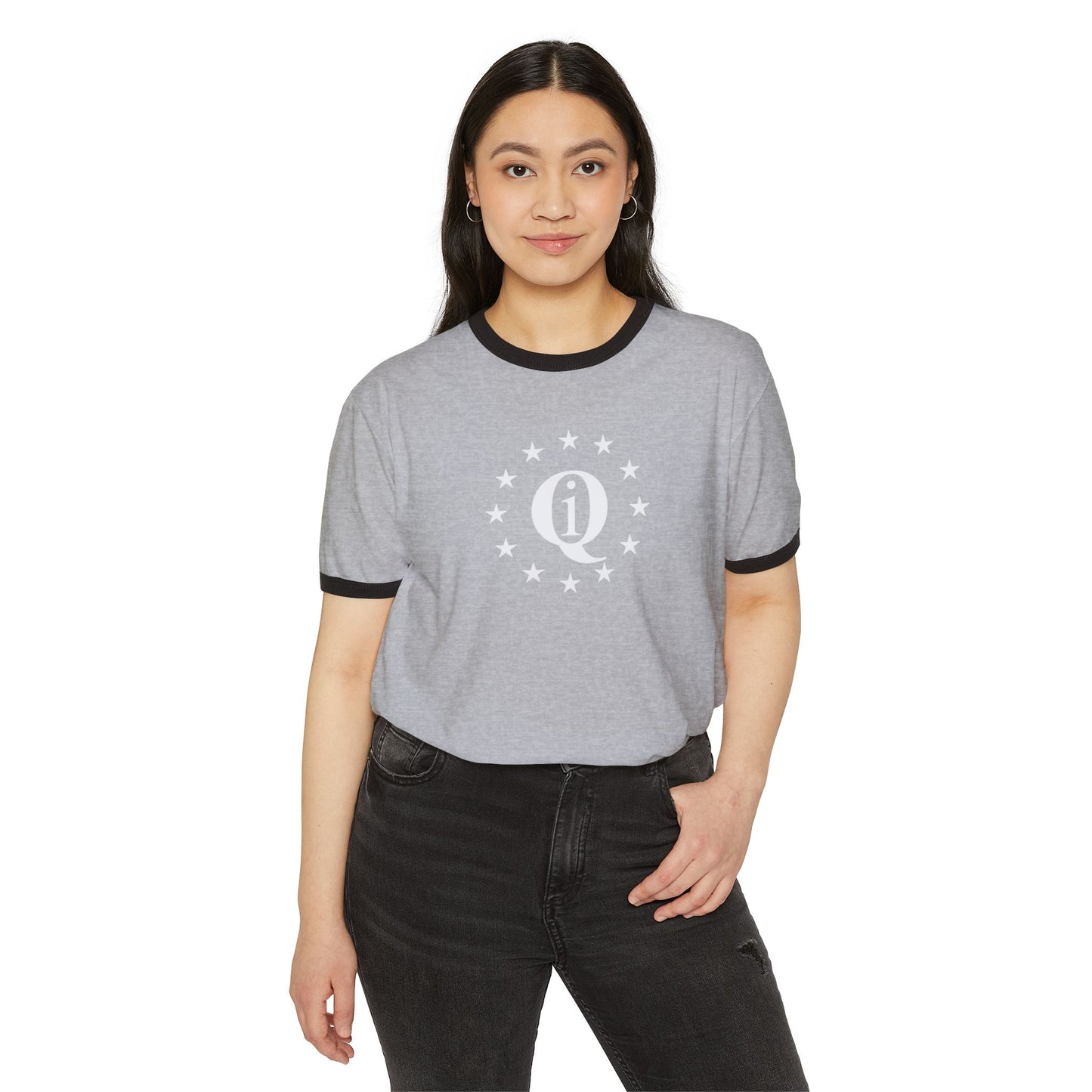 Unisex Cotton Ringer T-Shirt with Star Design - Casual Everyday Wear