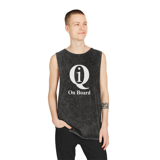 Unisex Stonewash Tank Top - Casual Summer Tee with 'On Board' Design