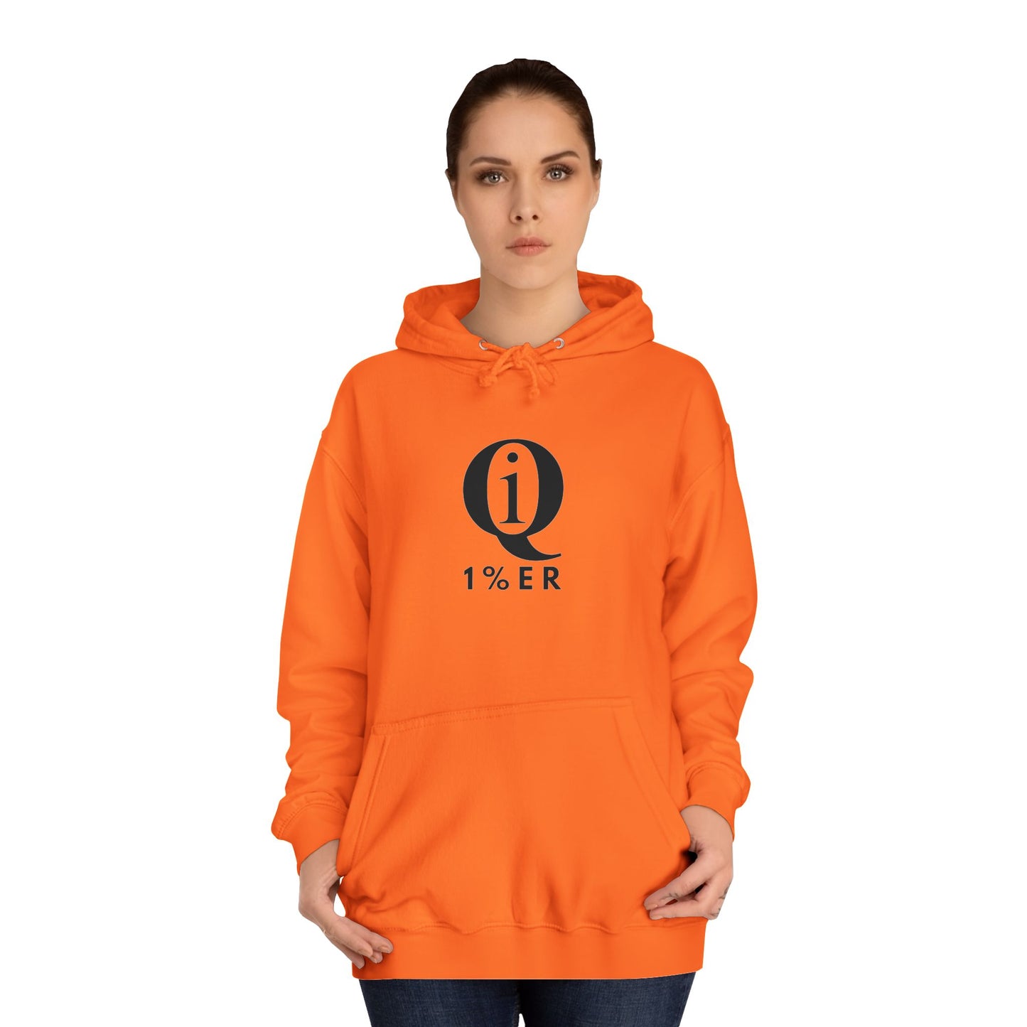 Unisex Orange College Hoodie - 1% ER Graphic Sweatshirt for Students