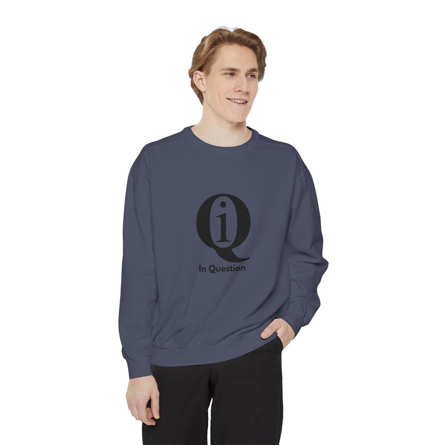 Unisex Garment-Dyed Sweatshirt with Green Laurel Design