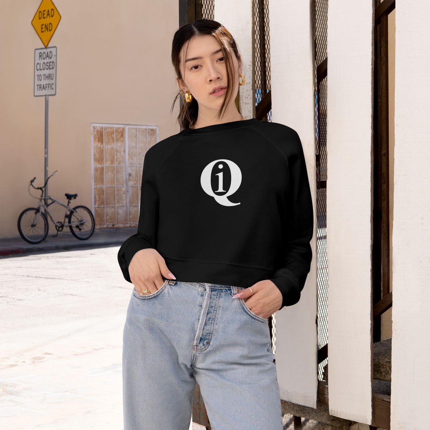 IQ Fashion |  Women's Cropped Fleece Pullover