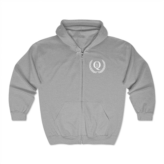 Unisex Full Zip Hoodie with Laurel Wreath - Cozy & Stylish