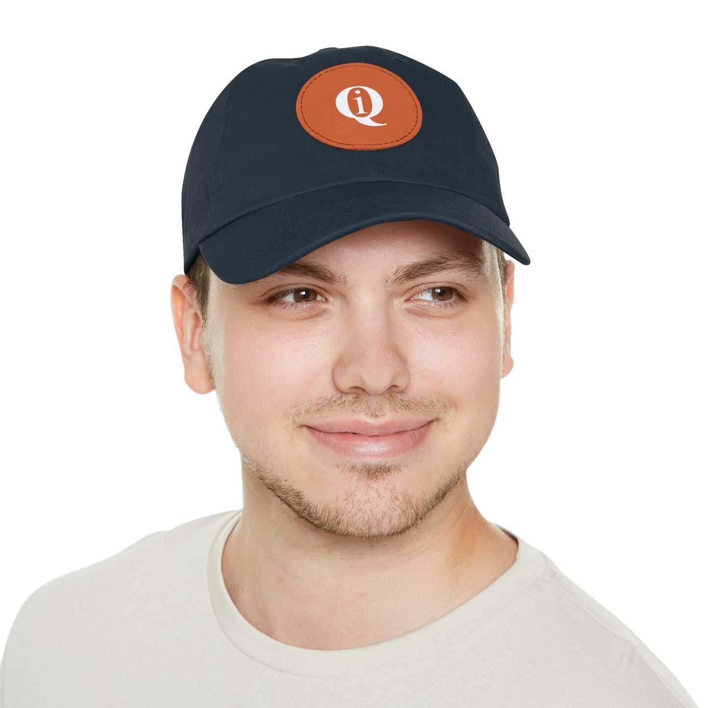 IQ Fashion | Dad Hat with Leather Patch (Round)